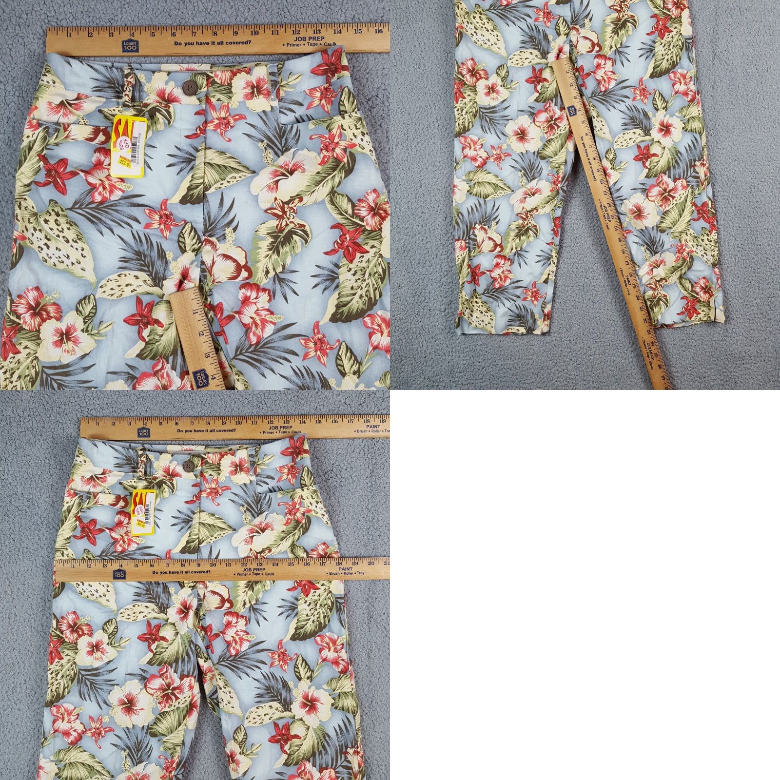 Vintage VINTAGE Tehama Blue Capri Pants Size 6 Relaxed Tapered Floral Y2K Bohemian Womens Size 28" / US 6 / IT 42 - 8 Thumbnail