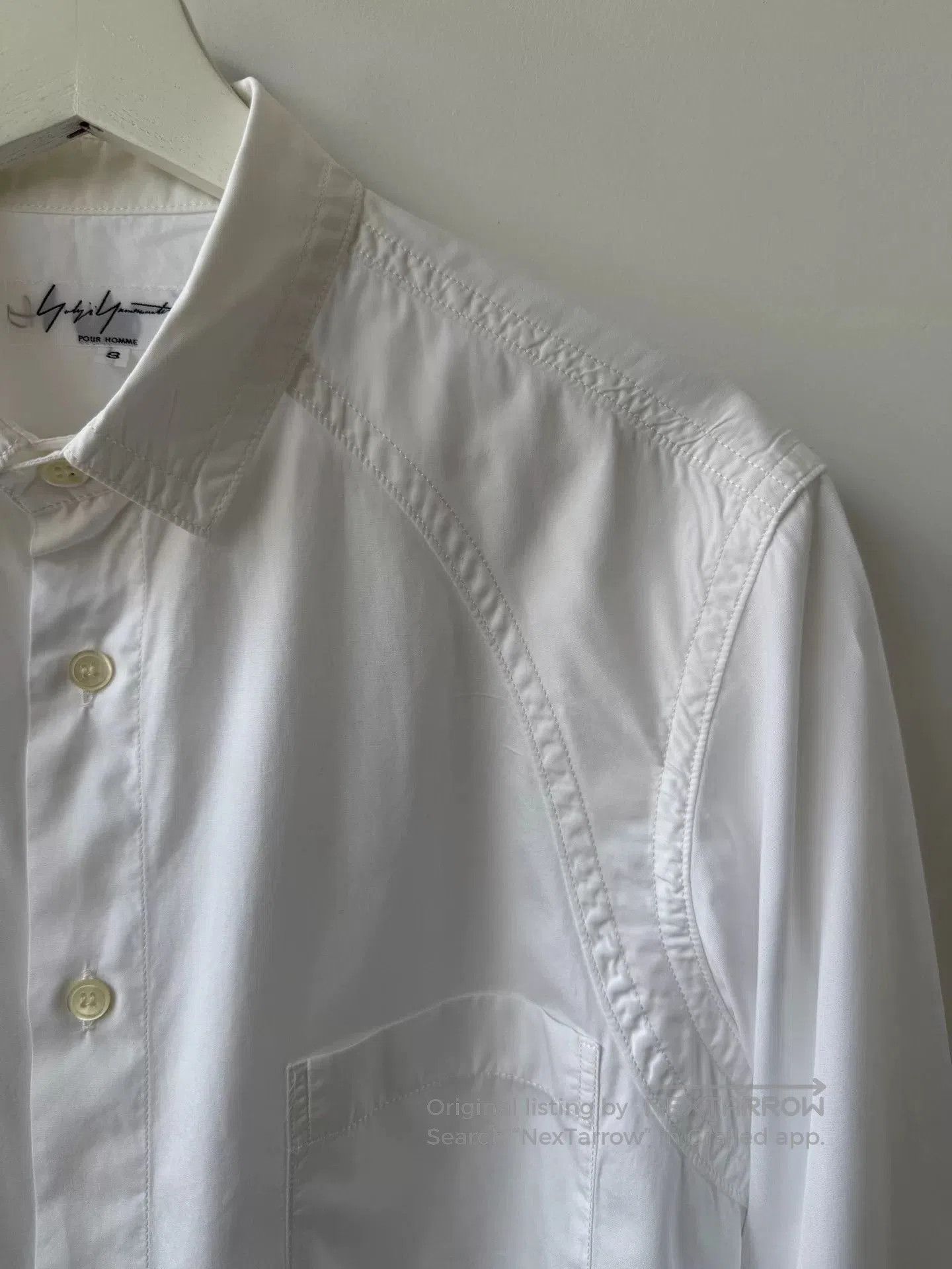 Yohji Yamamoto Yohji Yamamoto Pour Homme White Shirt. Size US L / EU 52-54 / 3 - 4 Thumbnail