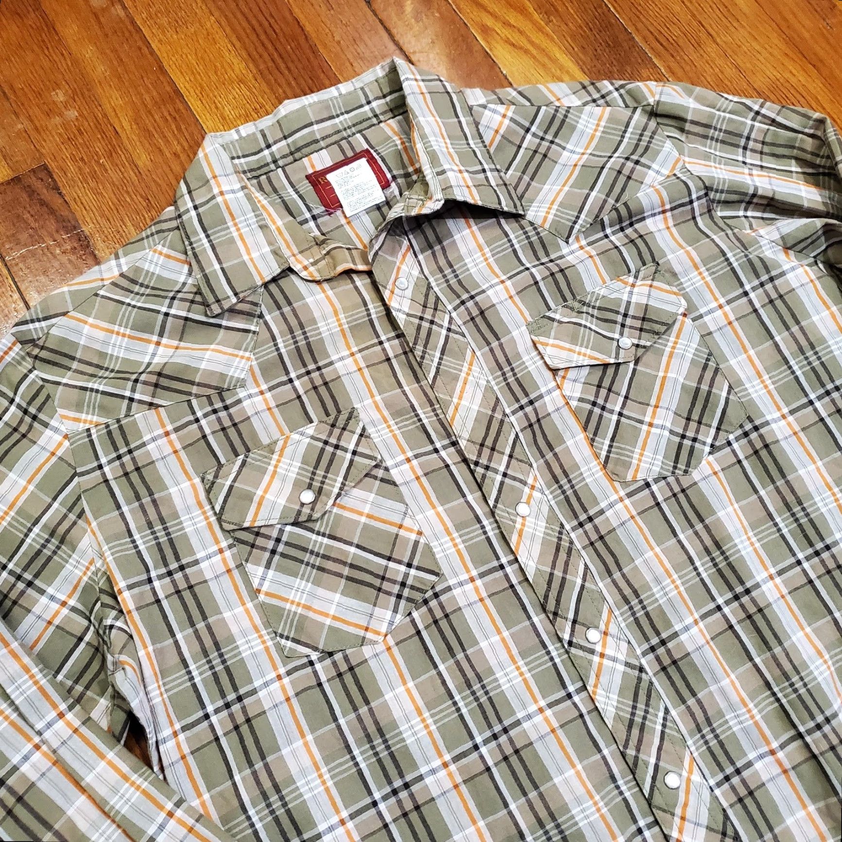 Vintage Rustler Shirt Mens XL Green Plaid Western Pearl Snap Long Tails Cowboy Size US XL / EU 56 / 4 - 4 Thumbnail