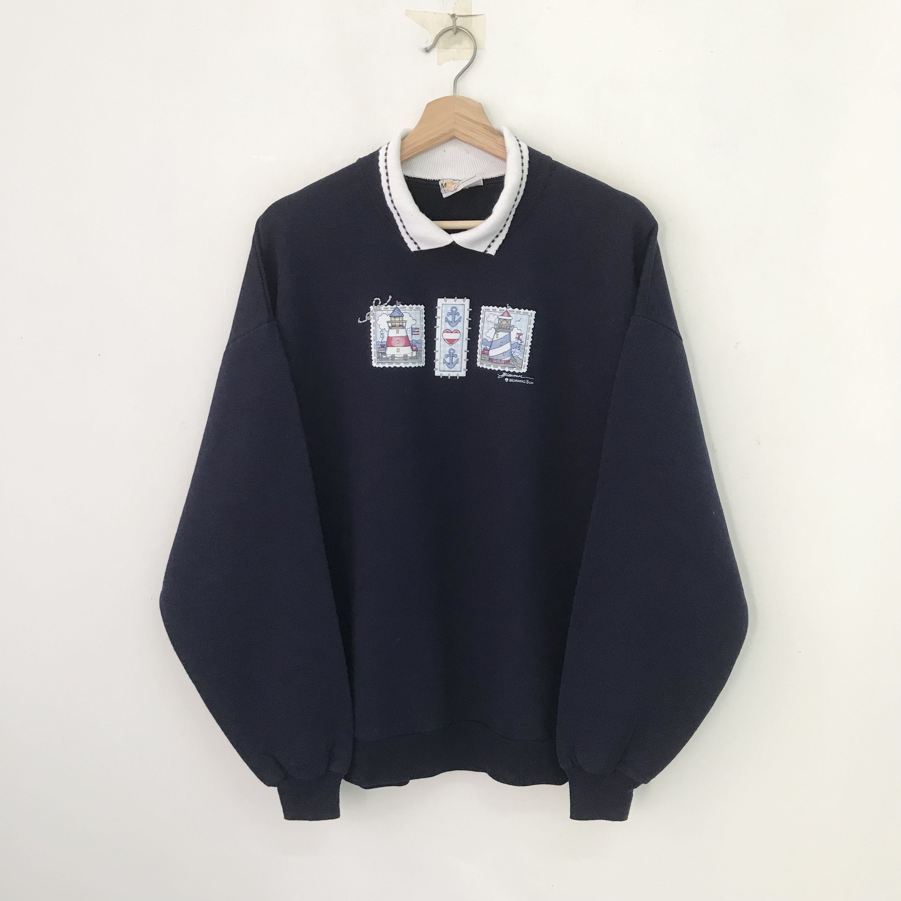 Vintage Vintage Morning Sun Blue Sweatshirt - 205 Size US L / EU 52-54 / 3 - 1 Thumbnail