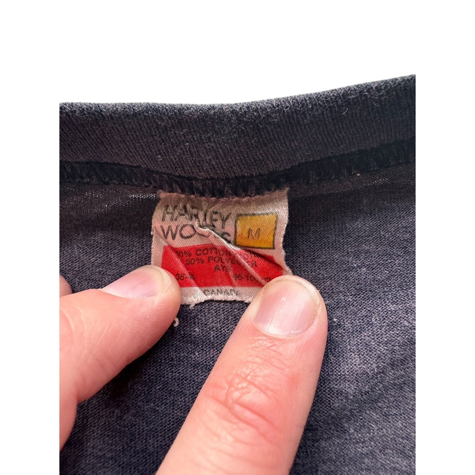 Harley Davidson × Vintage Vintage Faded Calgary Harley Davidson Ringer Tee SZ S Size US M / EU 48-50 / 2 - 5 Thumbnail