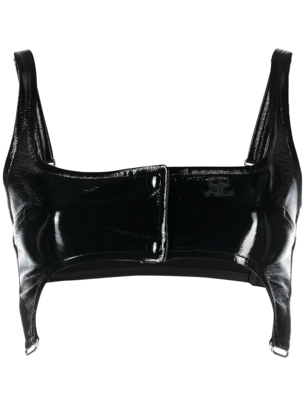 Courreges o1mle0824 Patent Garter Top in Black Size L / US 10 / IT 46 - 1 Thumbnail