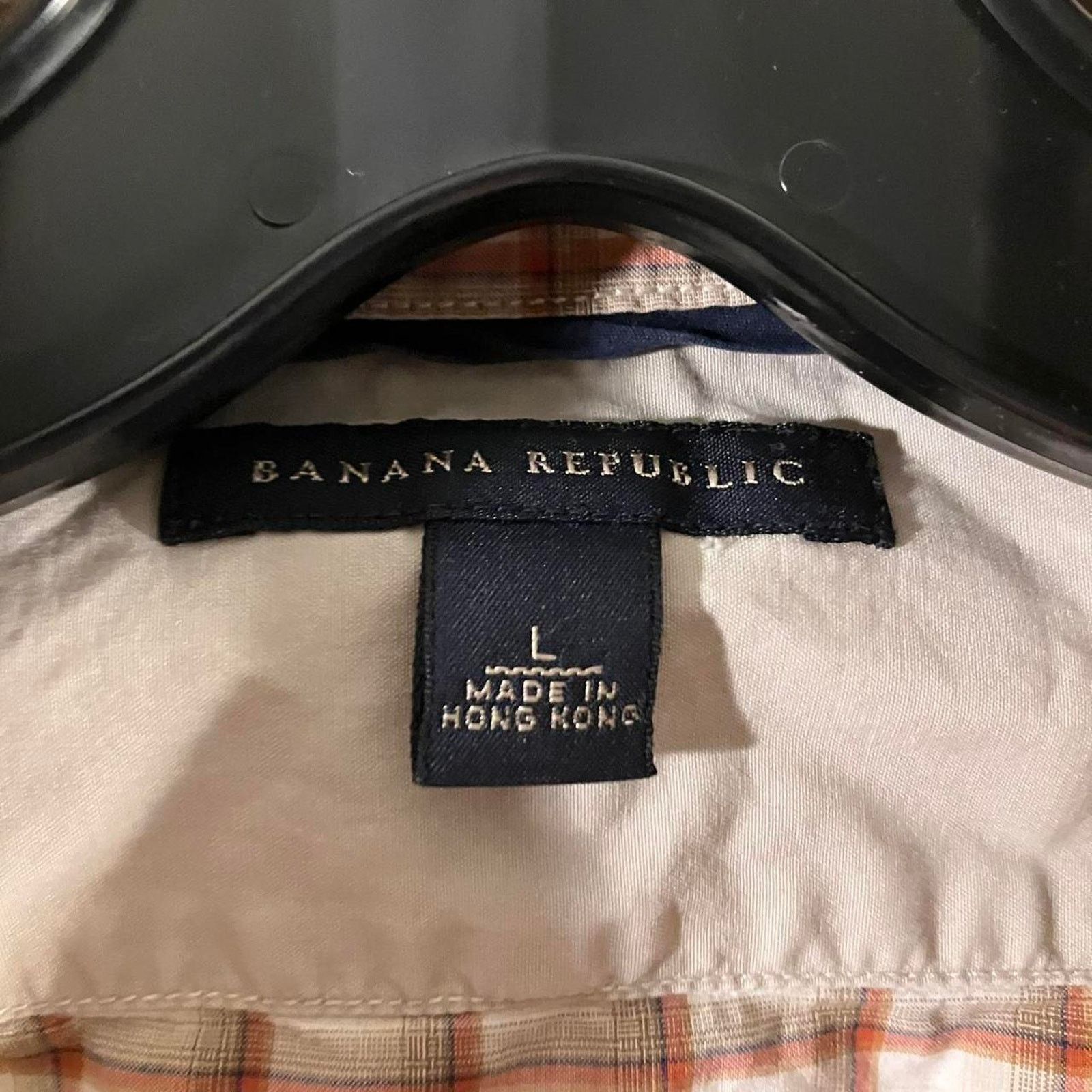 Banana Republic Banana Republic Tan Plaid Button Up Cotton Long Sleeve Shirt Size US L / EU 52-54 / 3 - 2 Thumbnail