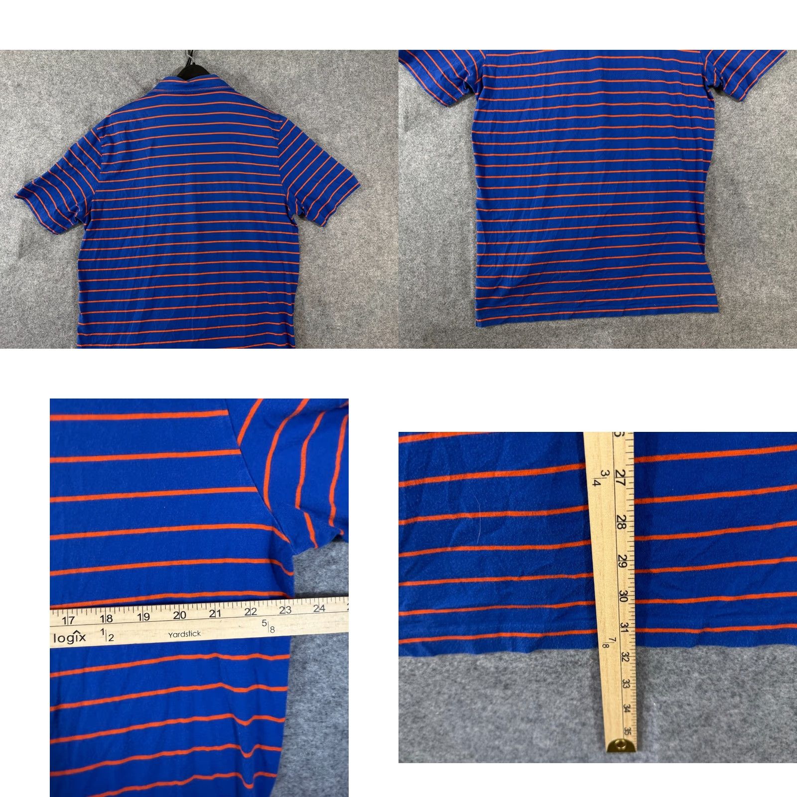 Polo Ralph Lauren Polo Ralph Lauren Polo Shirt Mens L Blue Orange Striped Logo Short Sleeve Vintage Lisle Size US L / EU 52-54 / 3 - 9 Thumbnail