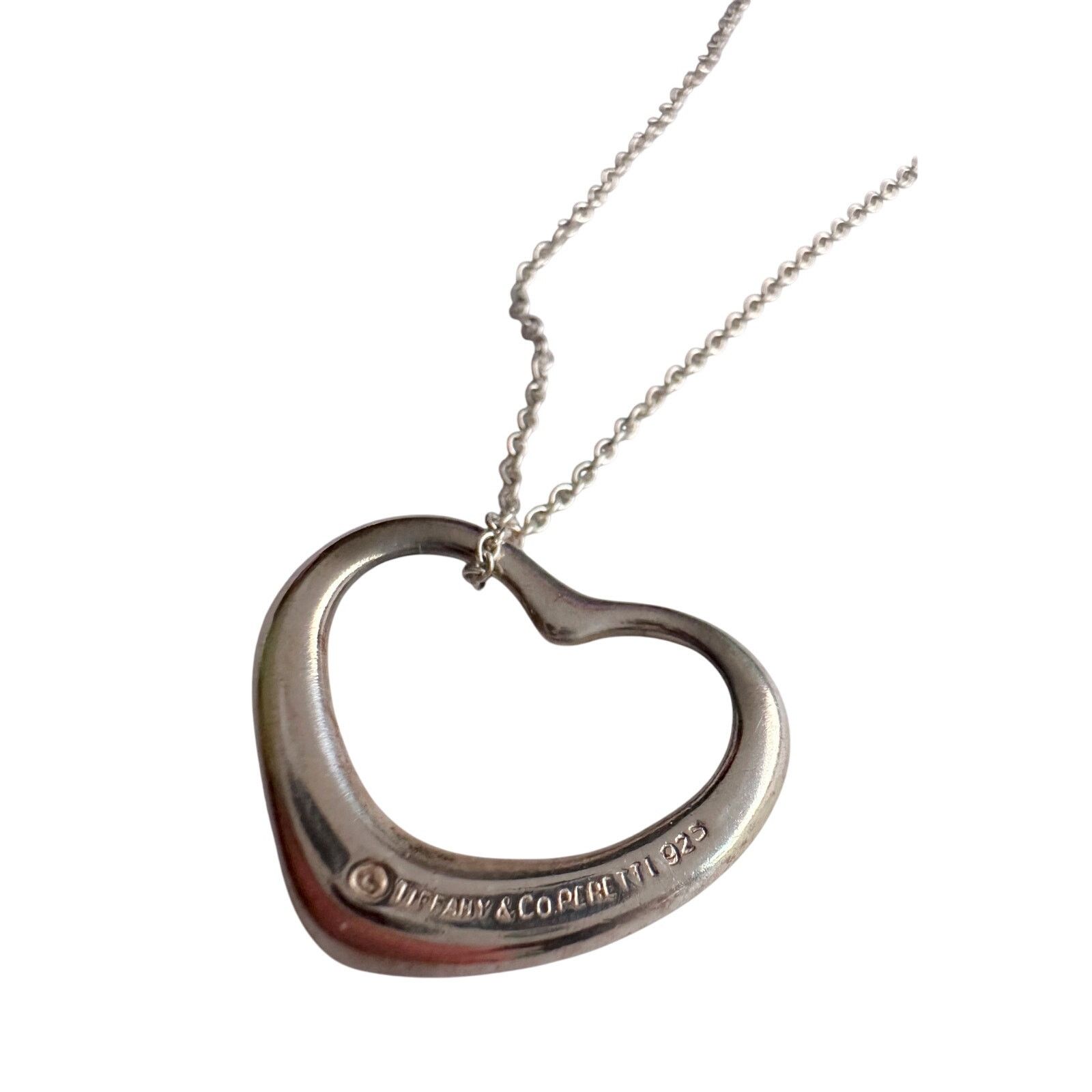 Tiffany & Co. Tiffany and Co Elsa Peretti Medium Open Heart Necklace 16" Size ONE SIZE - 18 Thumbnail
