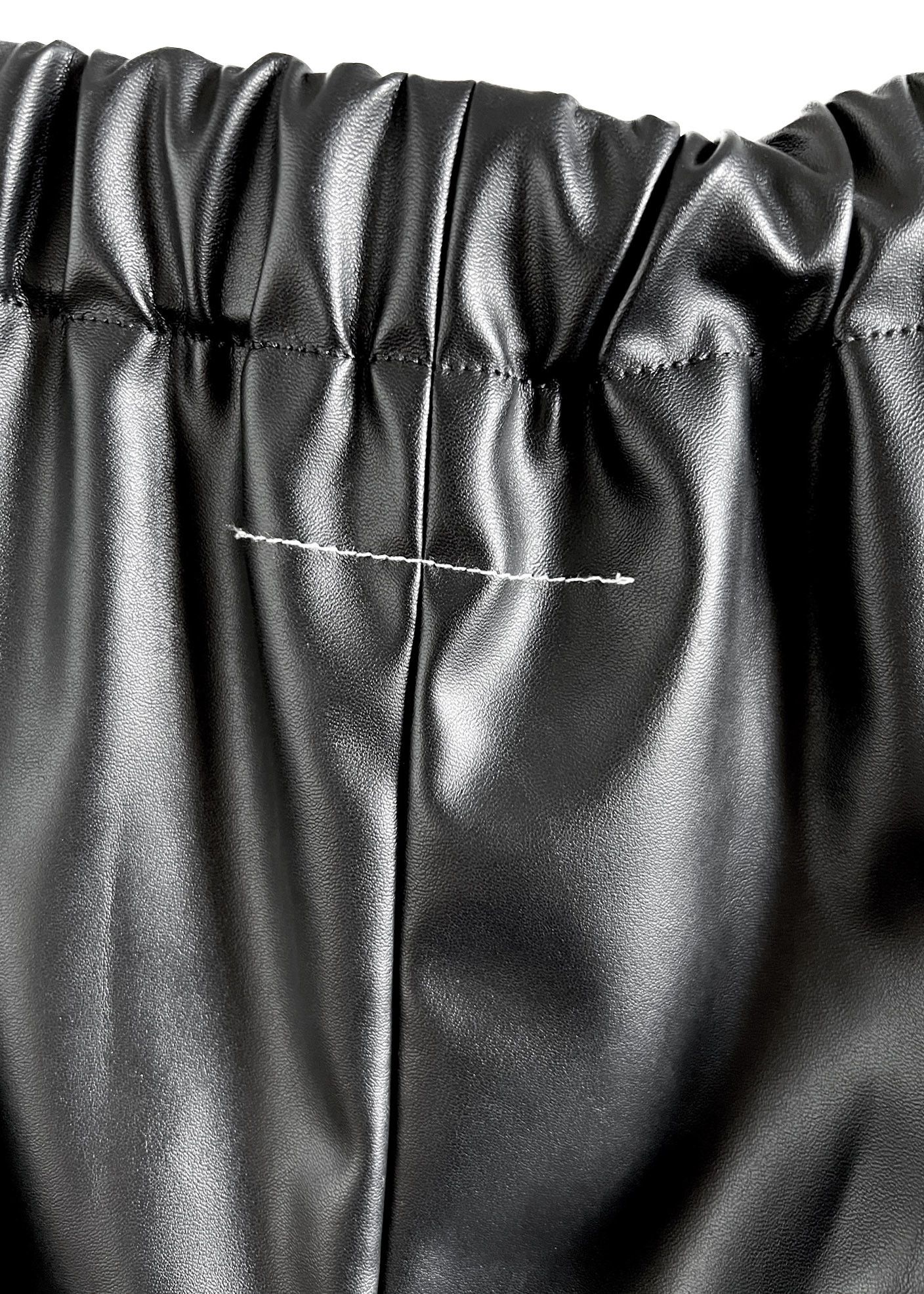 Maison Margiela MM6 Black Faux Leather Wide Leg Trousers Size 26" / US 2 / IT 38 - 6 Thumbnail