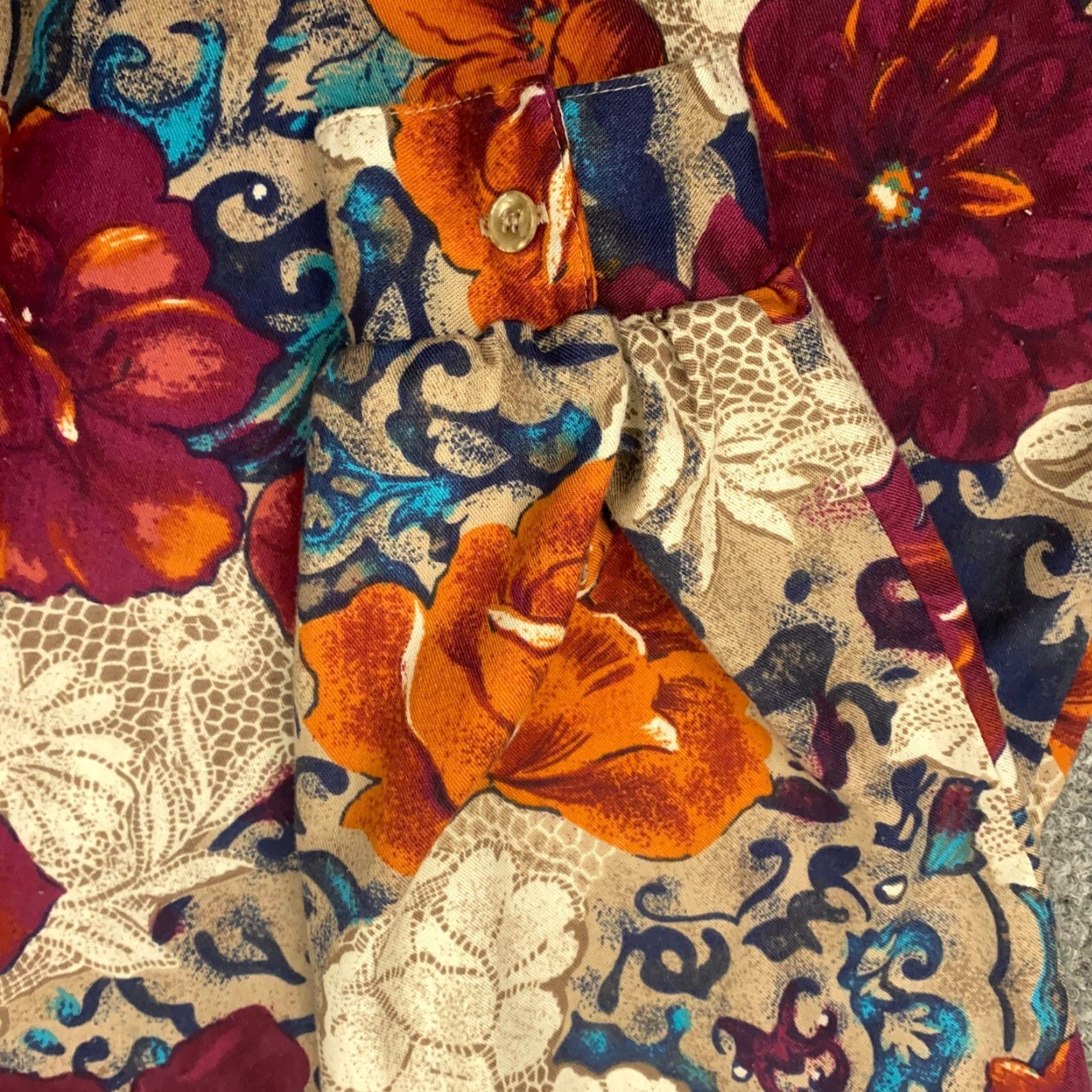 Vintage VTG The Villager Shirt Womens Large Floral All Over Print Top Button Up Size L / US 10 / IT 46 - 6 Thumbnail