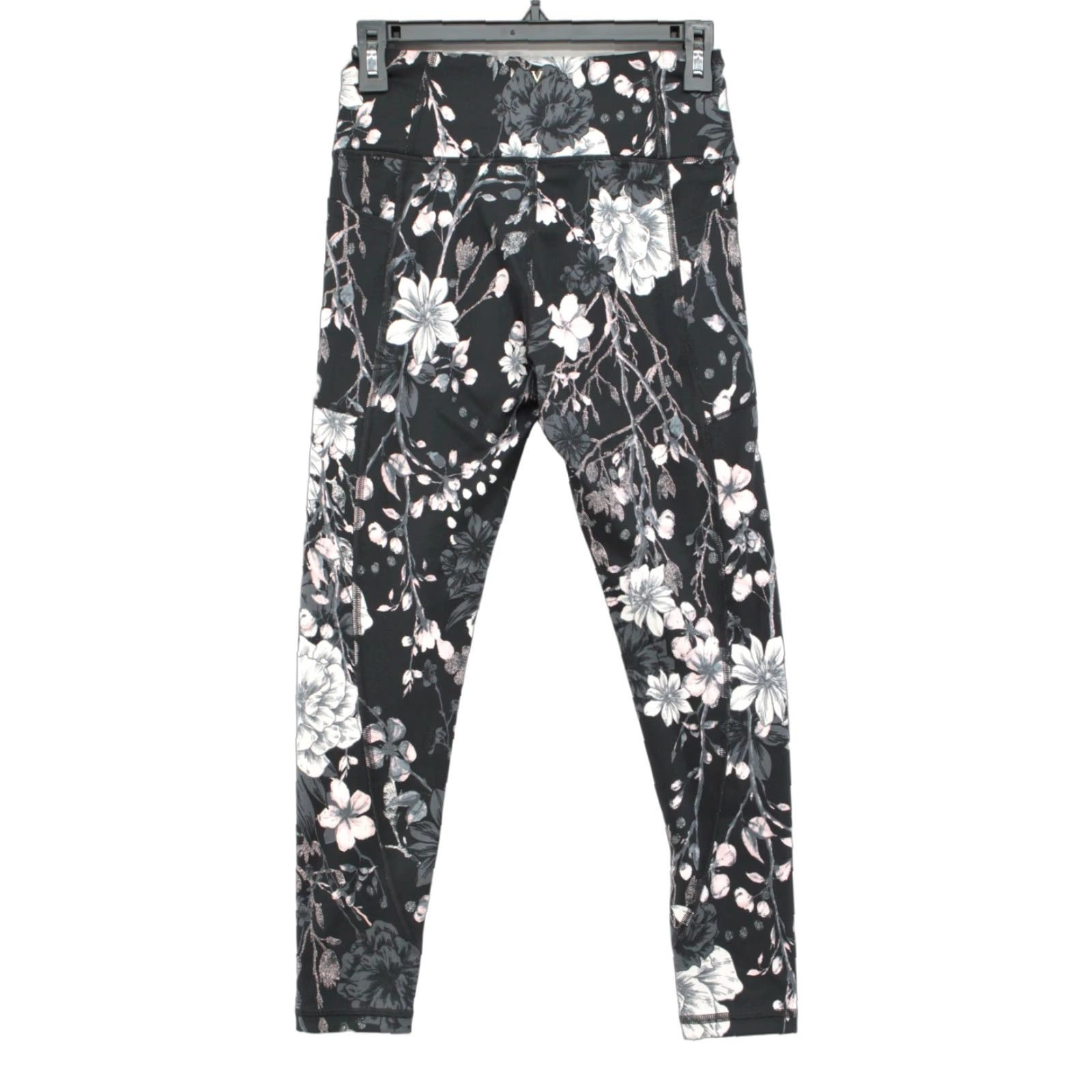 Victoria's Secret Victoria's Secret Leggings Women’s 6 Black Floral Athleisure Women’s Size 28" / US 6 / IT 42 - 1 Thumbnail