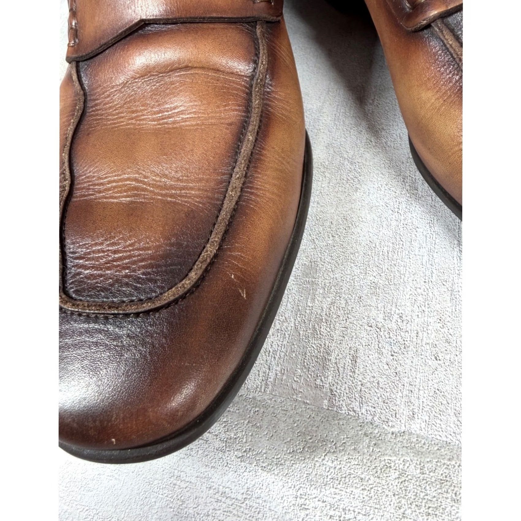 Magnanni Mens Brown Leather Penny Loafers Spain 10.5 M