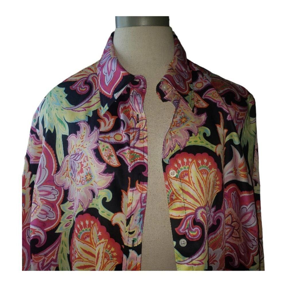 Lauren Ralph Lauren CT1622 Lauren Ralph Lauren Ladies Floral Button Front Top L Size L / US 10 / IT 46 - 2 Thumbnail