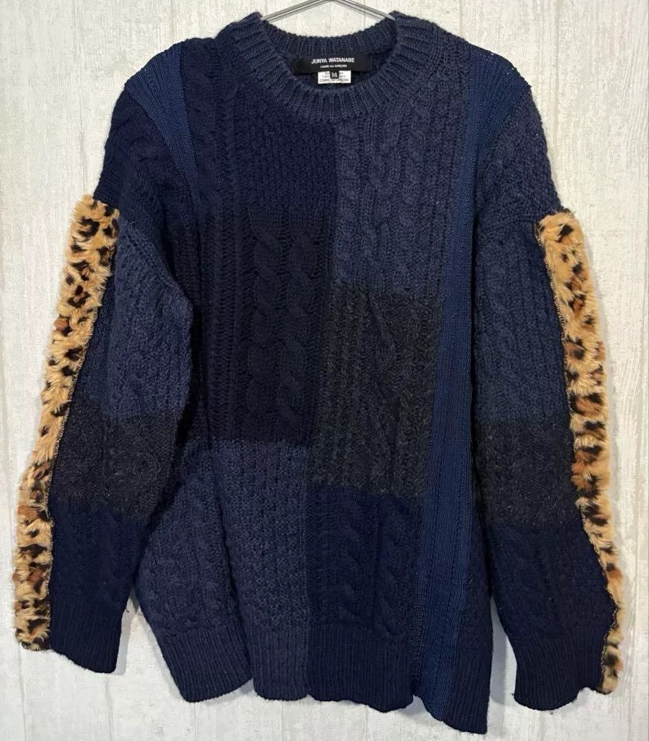 Junya Watanabe junya watanabe wool blend leopard patchwork sweater Size US M / EU 48-50 / 2 - 1 Thumbnail