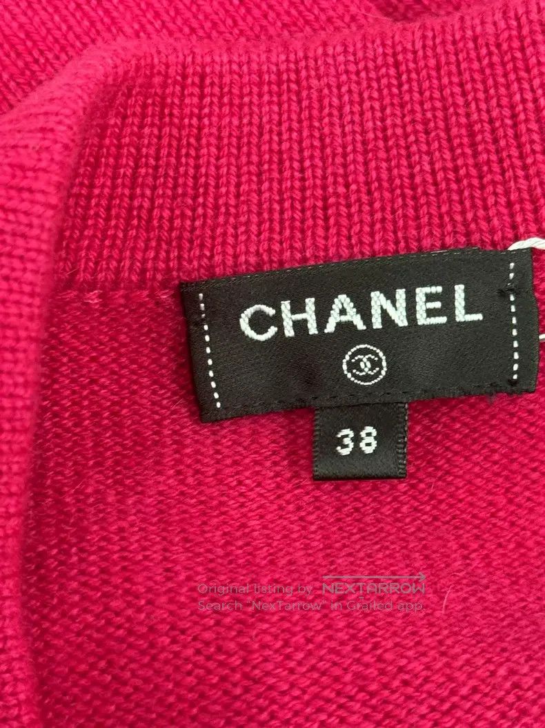 Chanel Chanel Rose-red multi-element button cashmere cardigan coa Size XS / US 0-2 / IT 36-38 - 4 Thumbnail