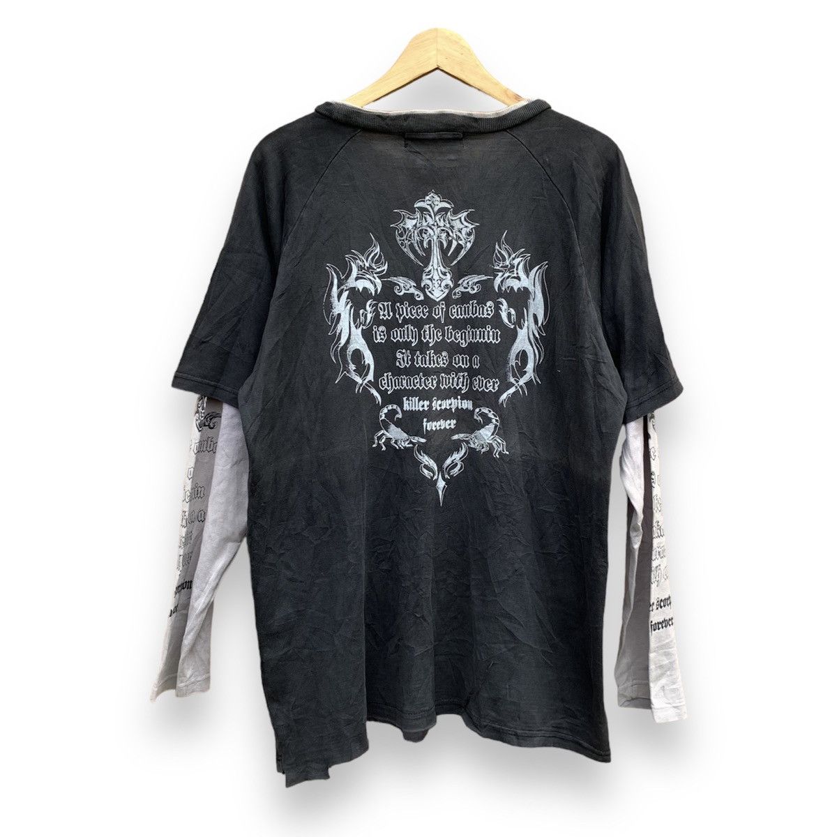 If Six Was Nine × Japanese Brand × Le Grande Bleu (L.G.B.) Crosses japanesbrand y2k poem longsleeave tee Size US L / EU 52-54 / 3 - 1 Thumbnail