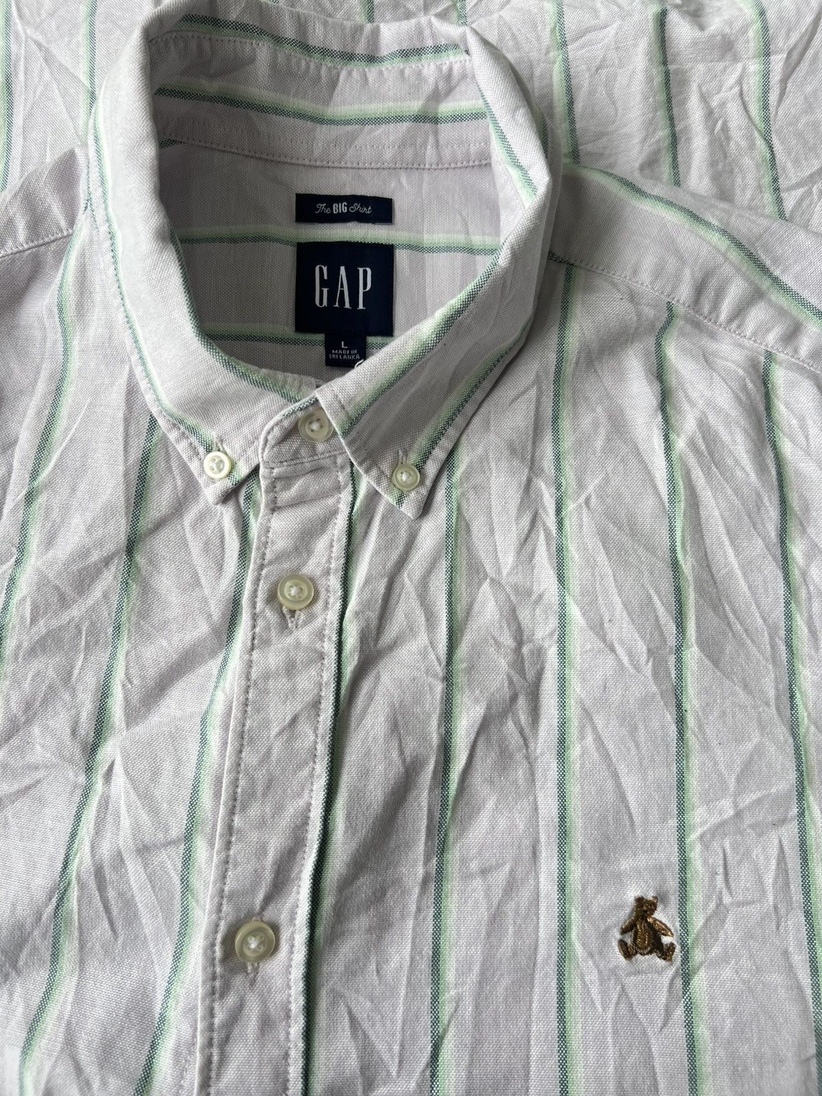 Gap × John Elliott RARE GAP Brannan Bear Big Baggy Shirt Oxford Striped Shirt Size US L / EU 52-54 / 3 - 2 Thumbnail