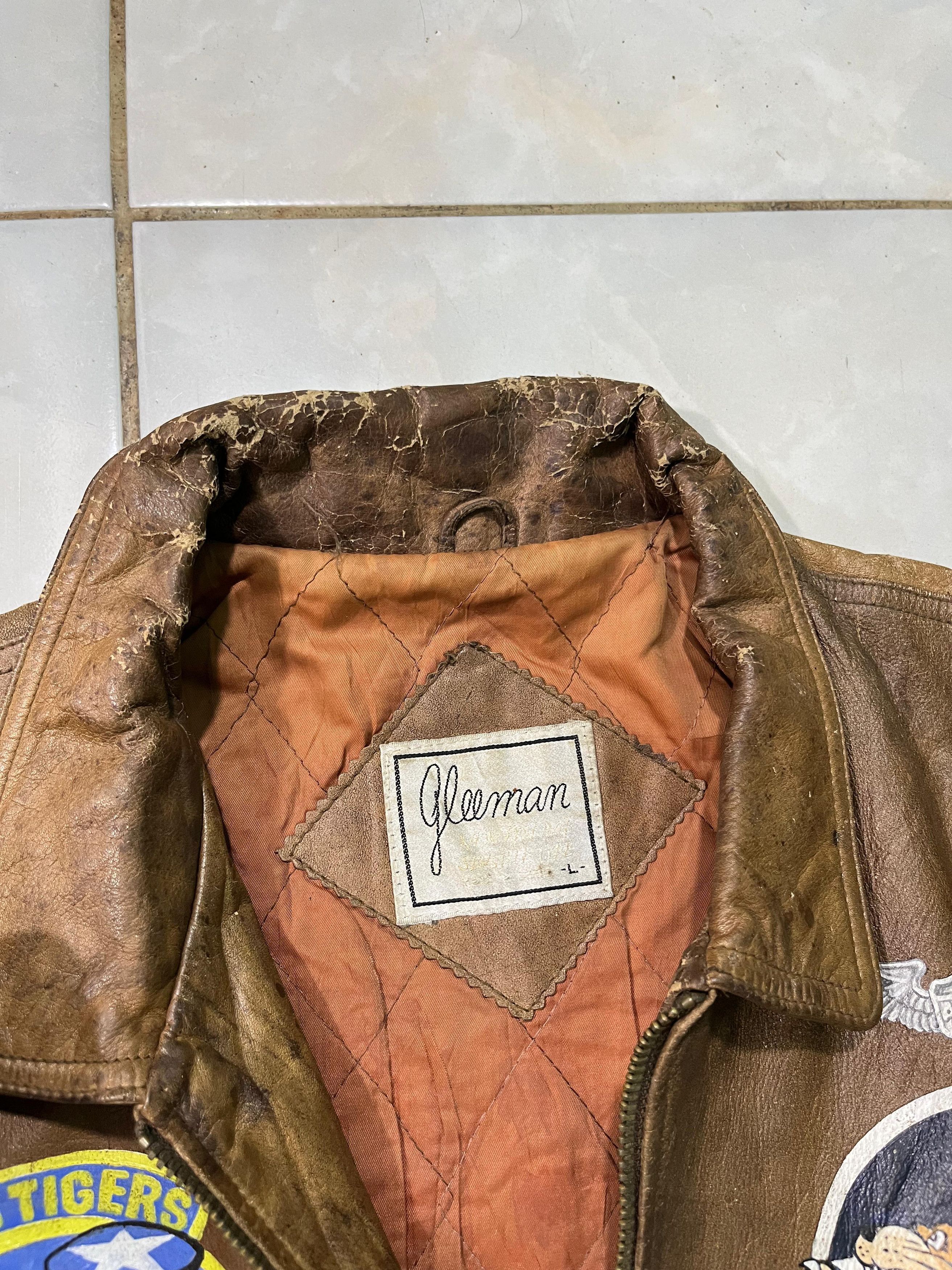 Vintage Vintage Gleeman Flying Tigers Leather Jacket Size US L / EU 52-54 / 3 - 7 Thumbnail