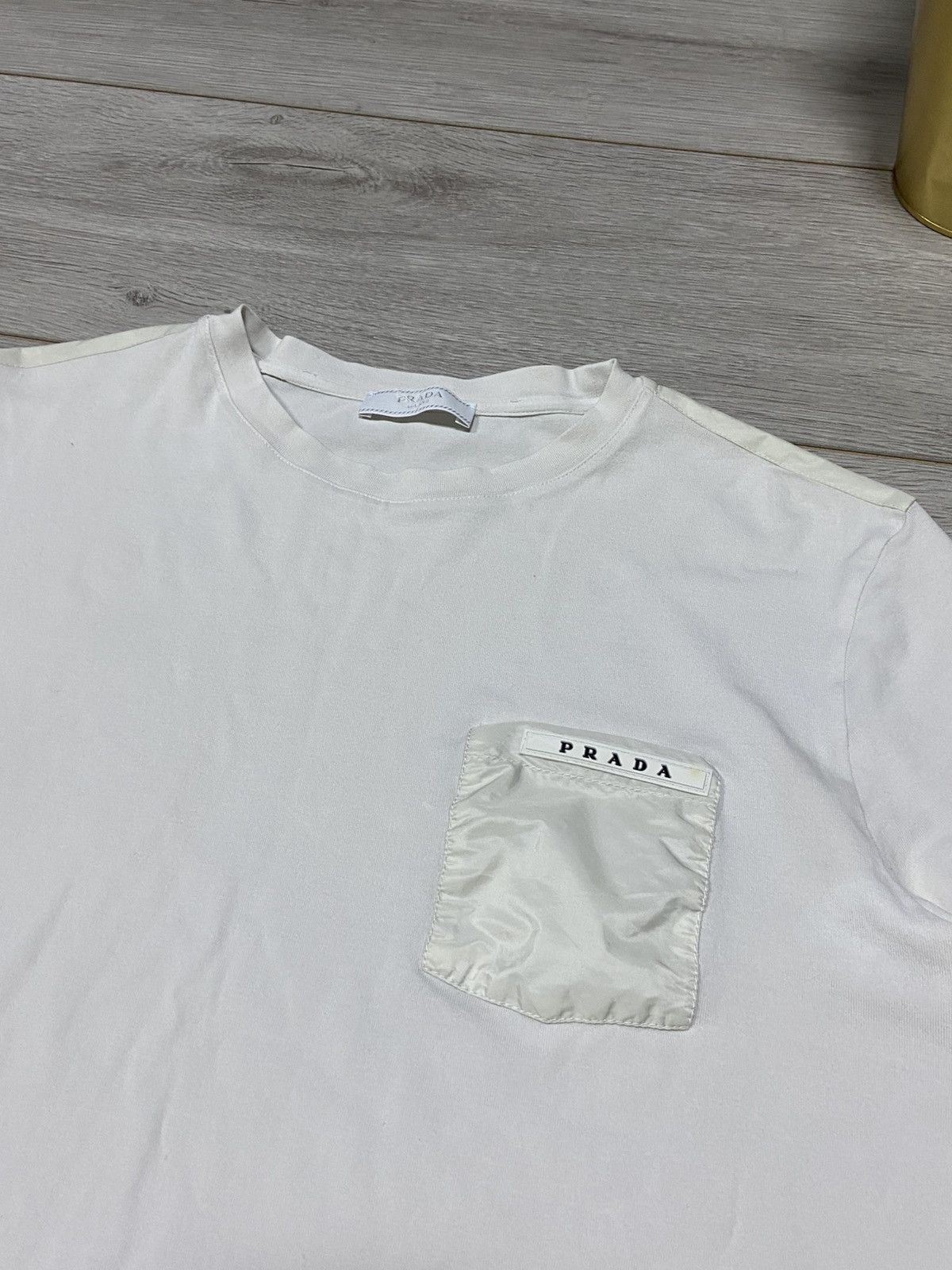 Prada Prada nylon pocket white tab tee shirt Size US M / EU 48-50 / 2 - 3 Thumbnail