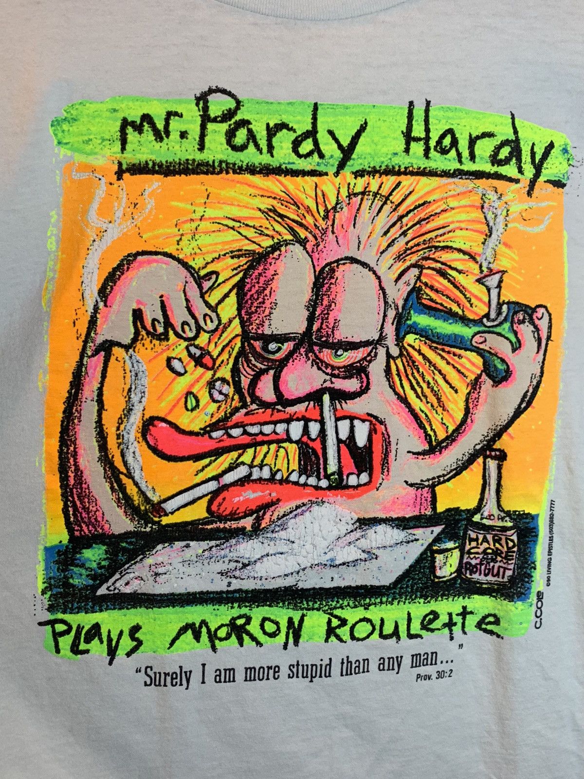 Vintage *RARE* Vintage 1990 Living Epistles Pardy Hardy Jesus Shirt Size US L / EU 52-54 / 3 - 3 Thumbnail