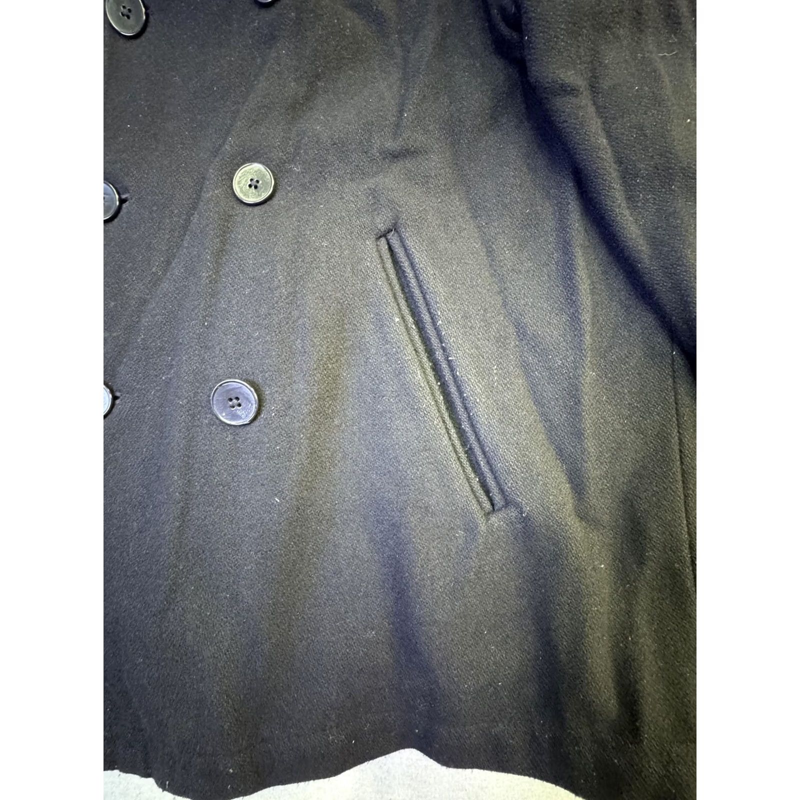 Calvin Klein VINTAGE Calvin Klein Coat Mens Medium Black Wool Pea Coat Classic Winter Size US M / EU 48-50 / 2 - 5 Thumbnail