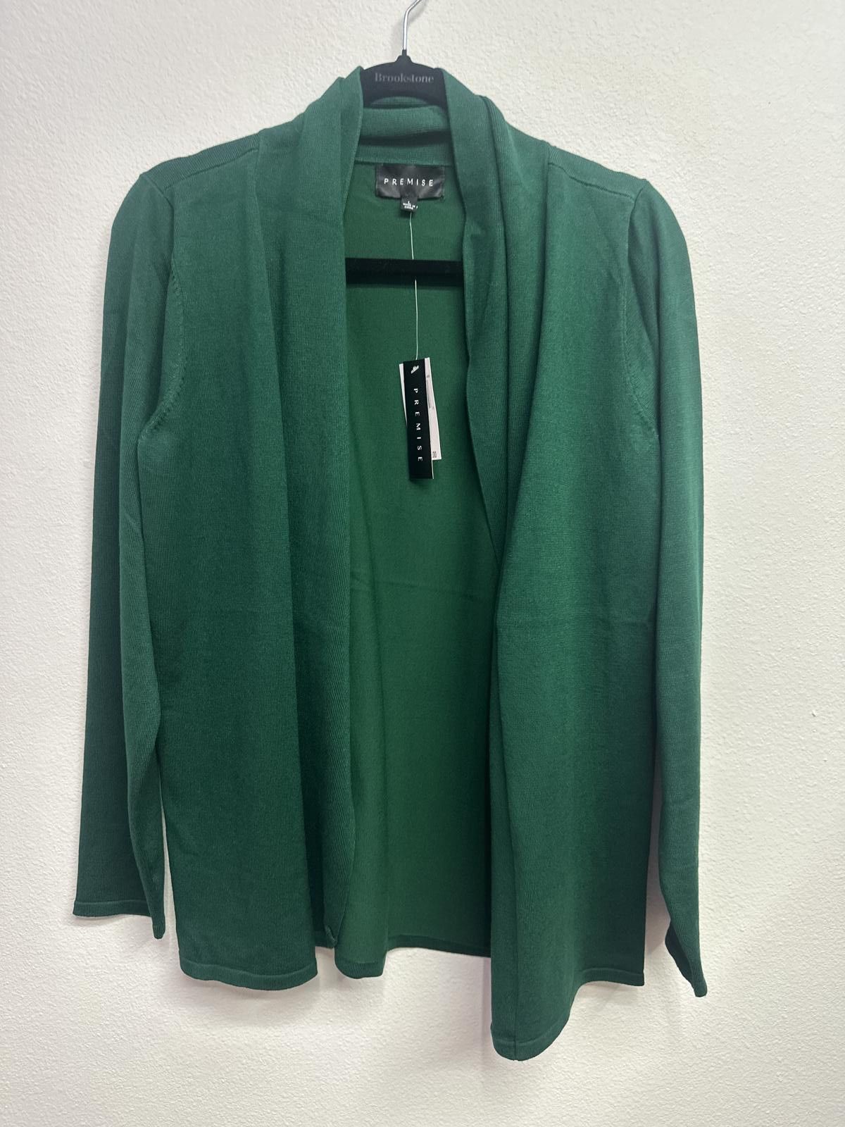Broken Promises Co. Premise Large Green Open Front Cardigan Sweater Size L / US 10 / IT 46 - 1 Thumbnail