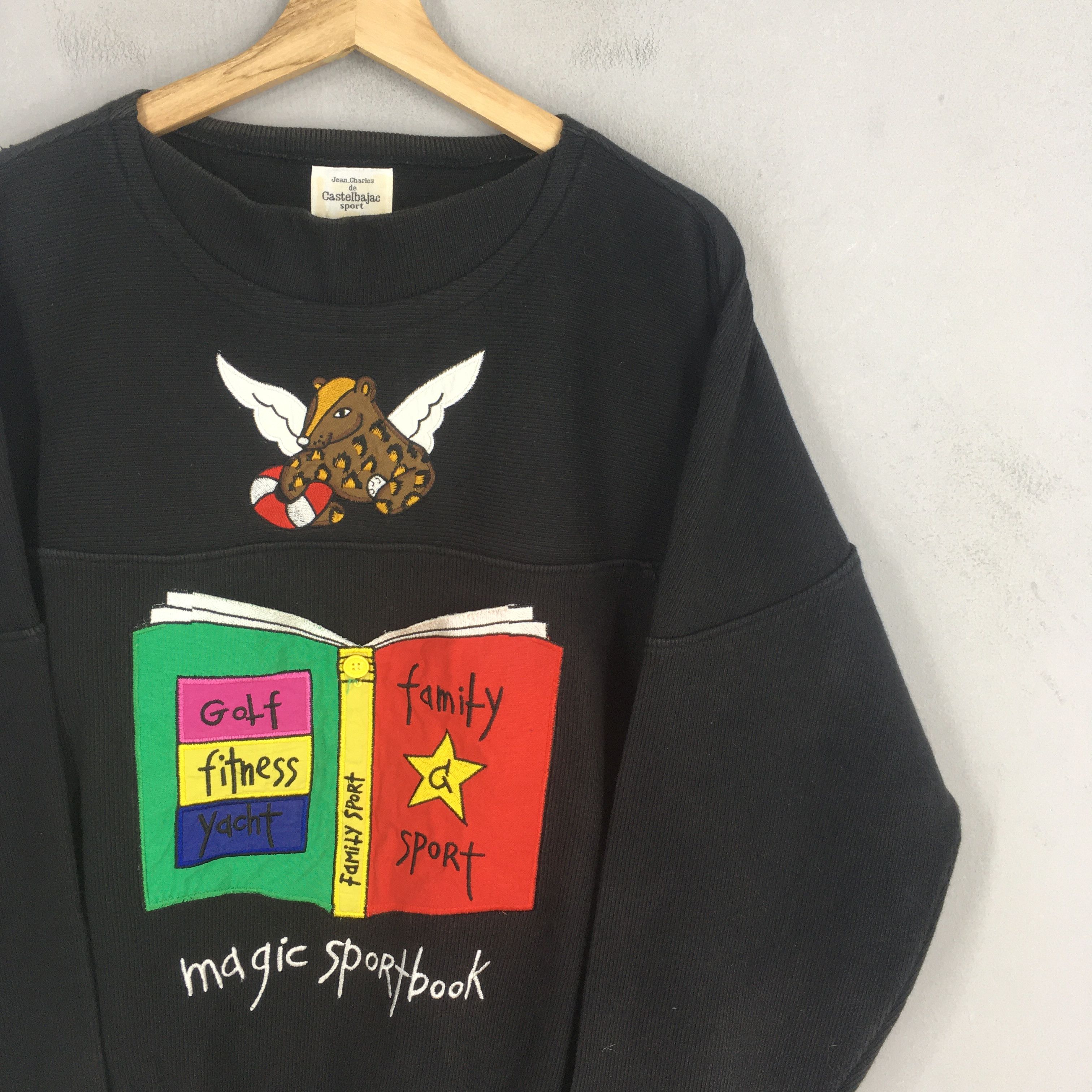 Jean Charles De Castelbajac × Vintage Vintage Jc De Castelbajac Sports Black Sweatshirt Medium Size US M / EU 48-50 / 2 - 2 Thumbnail