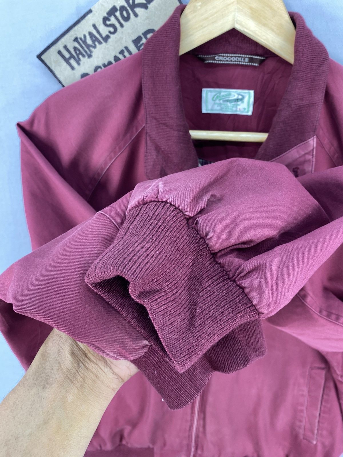 Japanese Brand Crocodile Bomber Style Jacket Maroon Colour Size US L / EU 52-54 / 3 - 10 Thumbnail