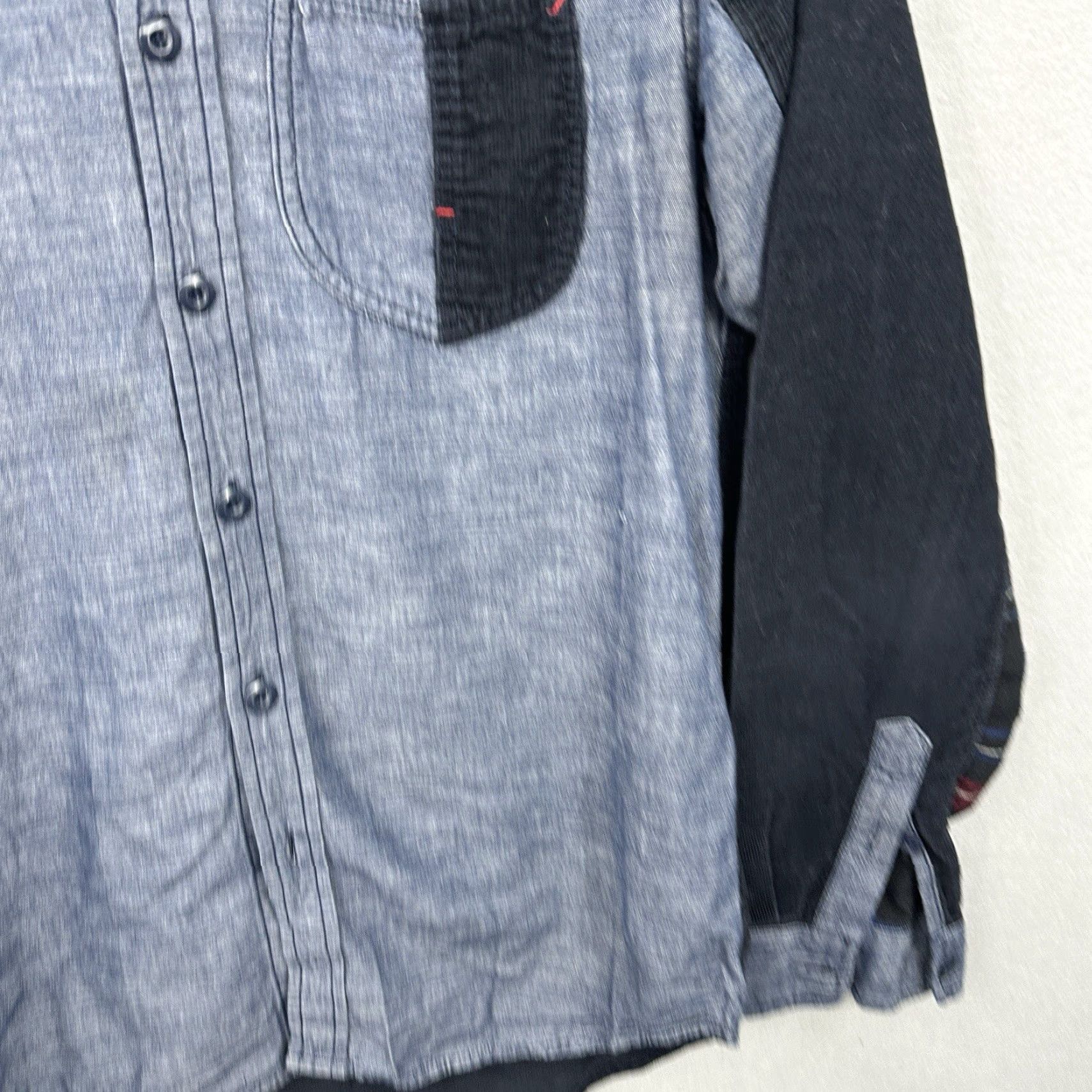 izzue Izzue Shirt Mens 4 Medium Corduroy Chambray Long Sleeve Preppy Japanese Luxury Fashion Shirt Mens M Blue plaid Button-Up Casual Modern Classic Mens Size US M / EU 48-50 / 2 - 7 Thumbnail