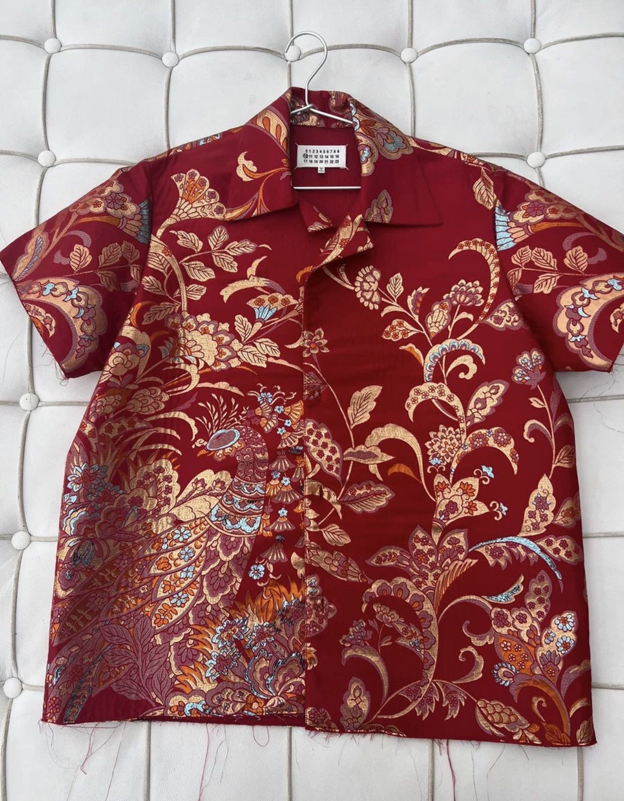 Pre-owned Maison Margiela Embroidered Gold And Red Shirt