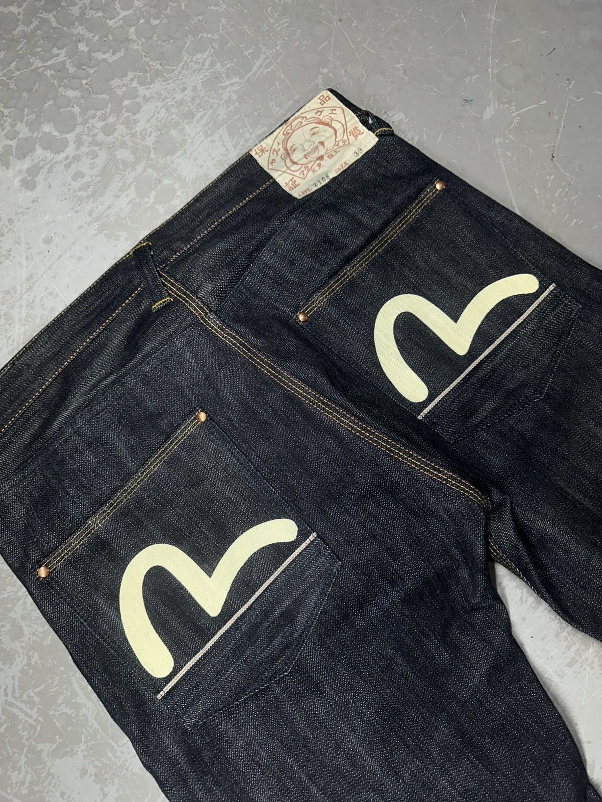 Evisu Seagull Print Pockets Regular Fit Jeans Size US 33 - 3 Thumbnail
