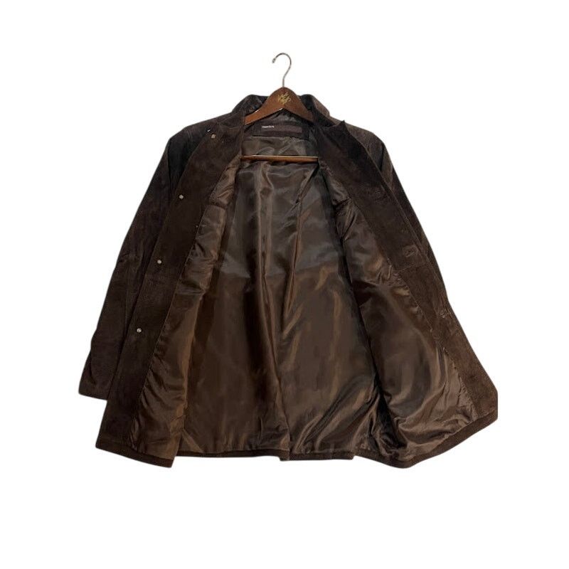 Perry Ellis VTG Perry Ellis Jacket Mens Brown Suede Button Closure M Size US M / EU 48-50 / 2 - 6 Thumbnail