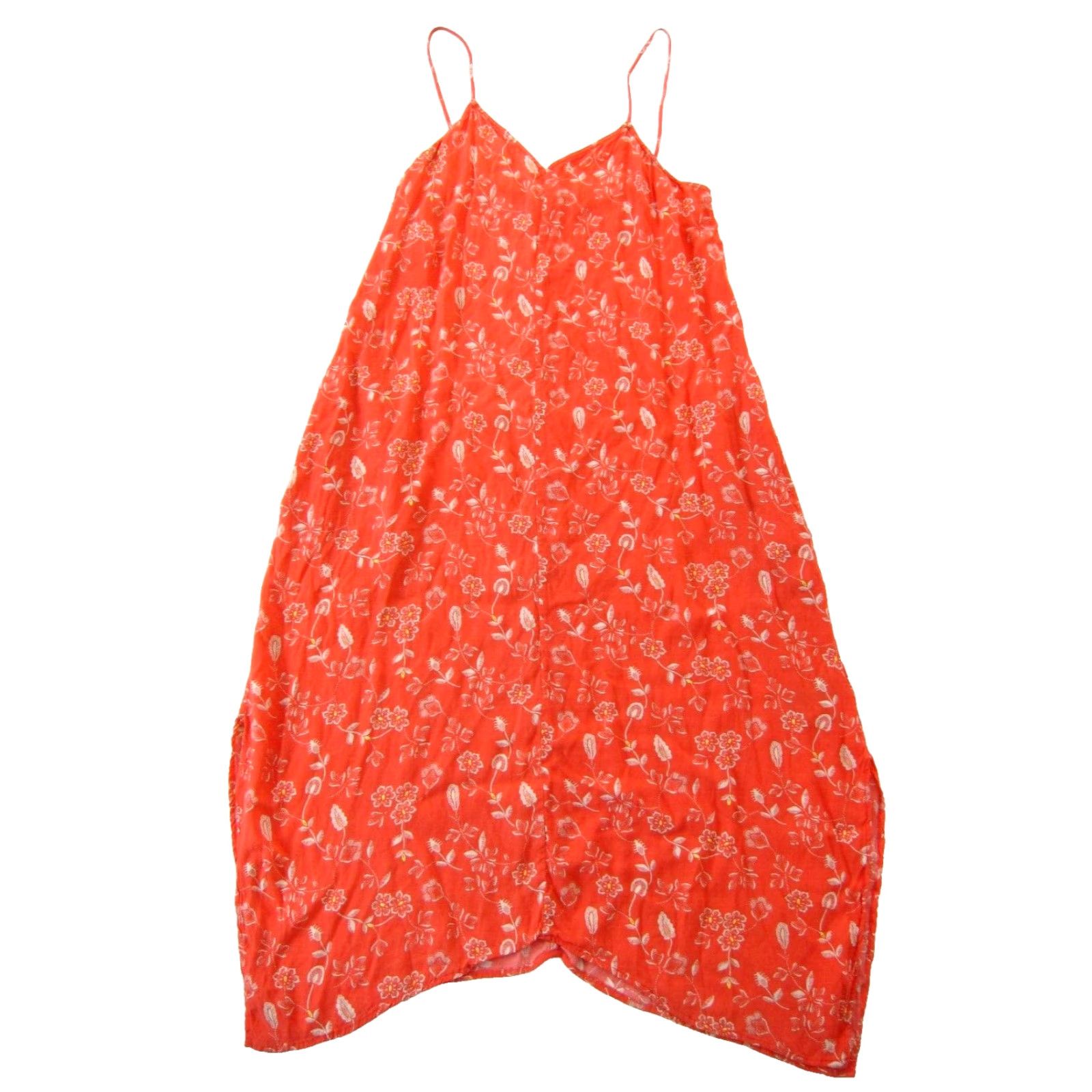 Gap GAP Coral Orange Ivory Floral Maxi Slip Dress M Size M / US 6-8 / IT 42-44 - 2 Thumbnail