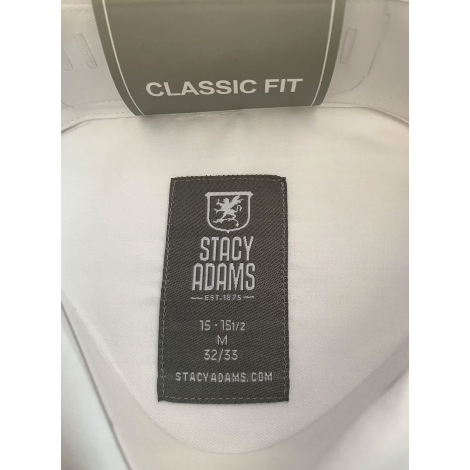 Stacy Adams S Stacy Adams Dress Shirt Mens 15-15.5/32-33 White Classic Fit Button BB Size 40R - 5 Thumbnail
