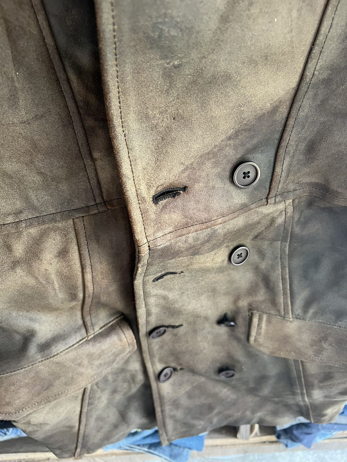 Leather 🔥Unbrand Genuine Leather Button Jacket Size US S / EU 44-46 / 1 - 6 Thumbnail