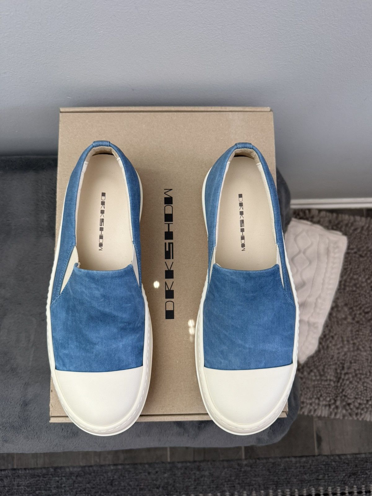 Rick Owens [SAMPLE] SS25 Boat Sneaks Toothpaste Foil Denim Size US 8 / EU 41 - 7 Thumbnail