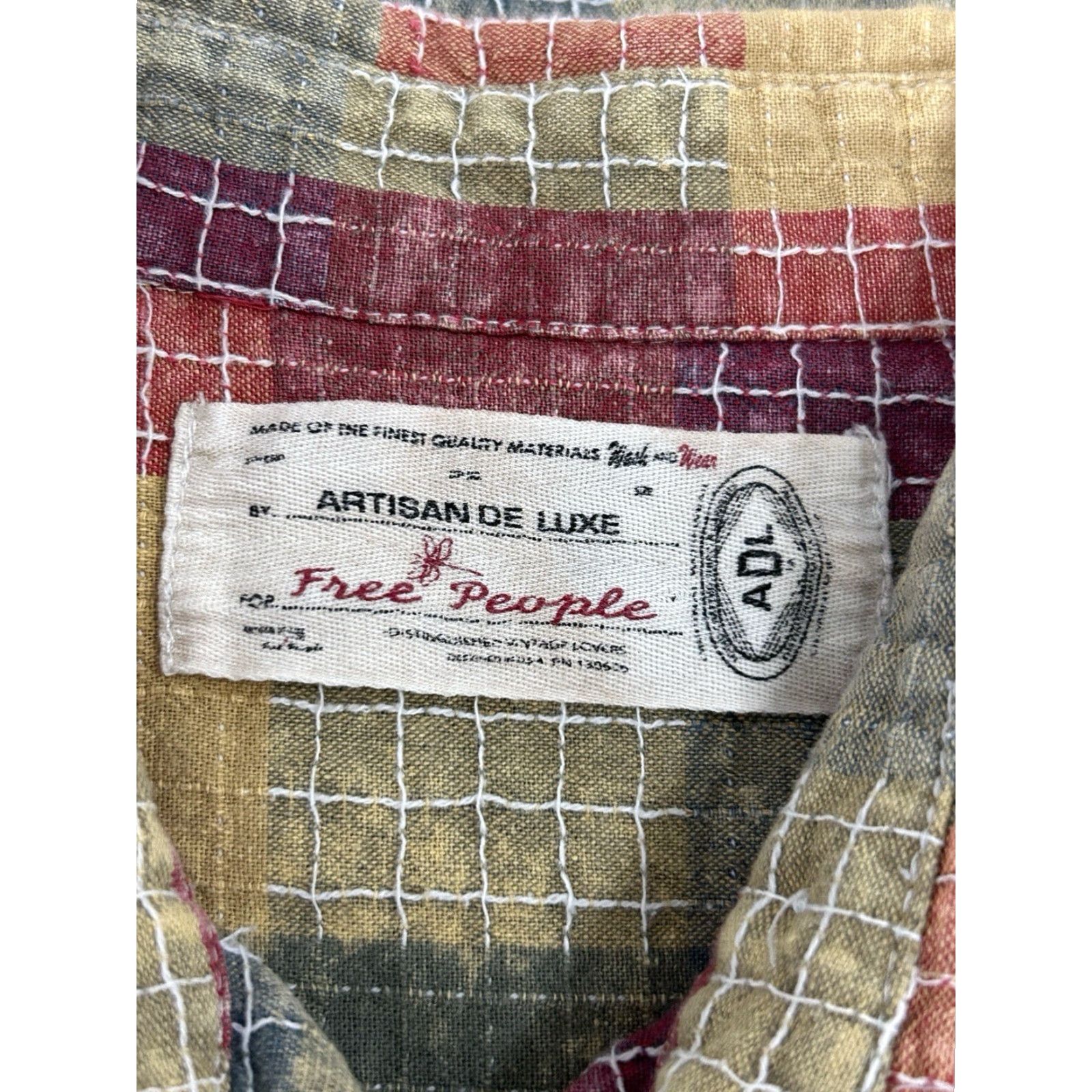 Free People Free People Artisan De Luxe Multicolor Patchwork Button Up Long Sleeve Small S Size S / US 4 / IT 40 - 3 Thumbnail
