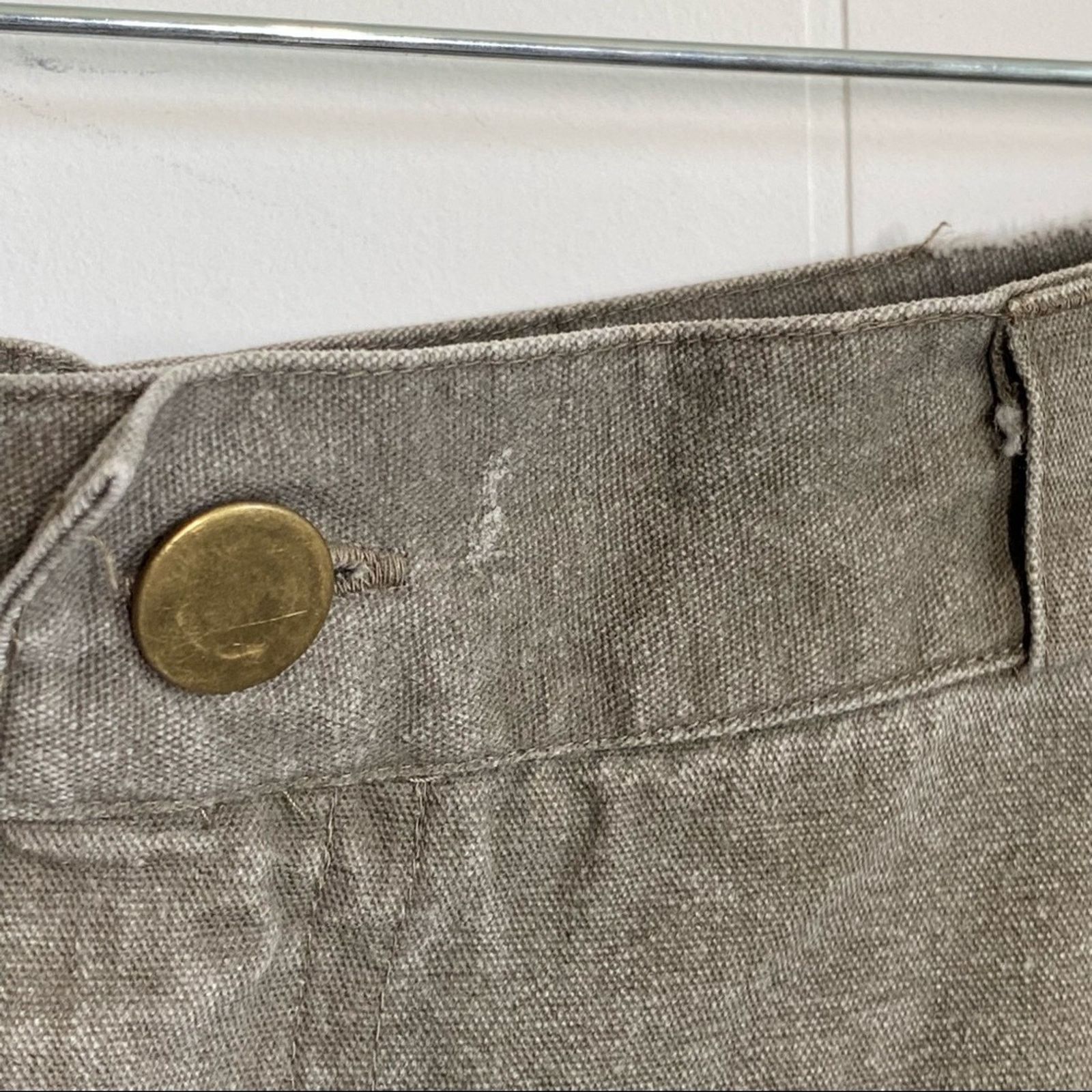 Vintage Contrast Denim Army Green Skirt Size 29" - 4 Thumbnail