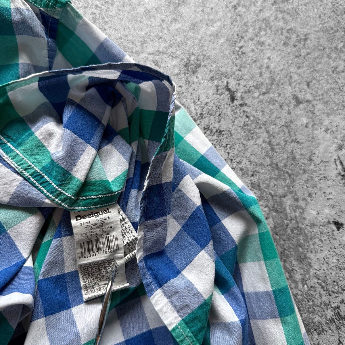 Desigual Desigual Multicolor Checked Long Sleeve Button Down Shirt Size US XL / EU 56 / 4 - 4 Thumbnail