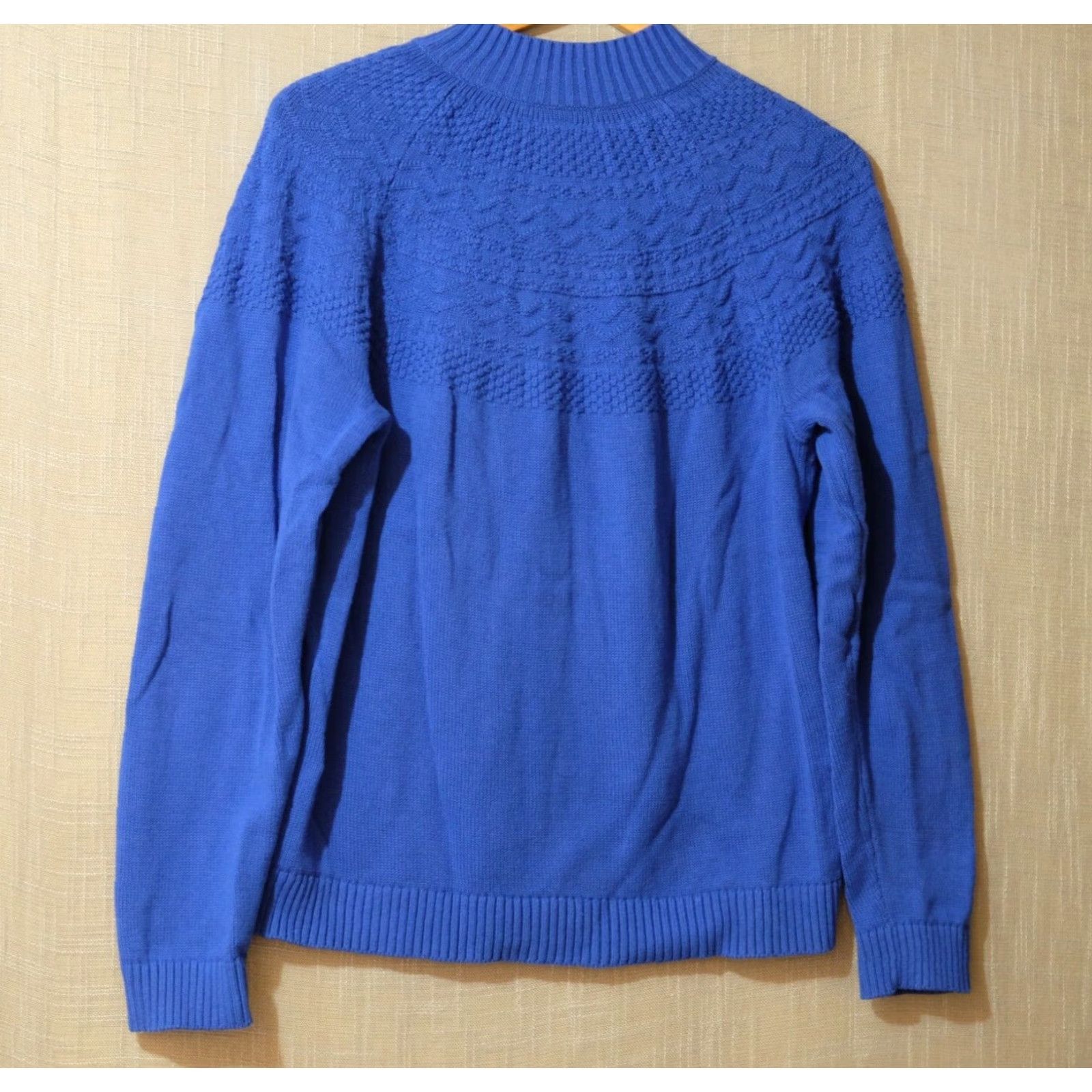 Vintage Christopher & Banks Zip Up Sweater Women's L Royal Blue Knit Full Zip Lightweight 100% Cotton Casual Autumn Winter Fall Men's? Size L / US 10 / IT 46 - 5 Thumbnail
