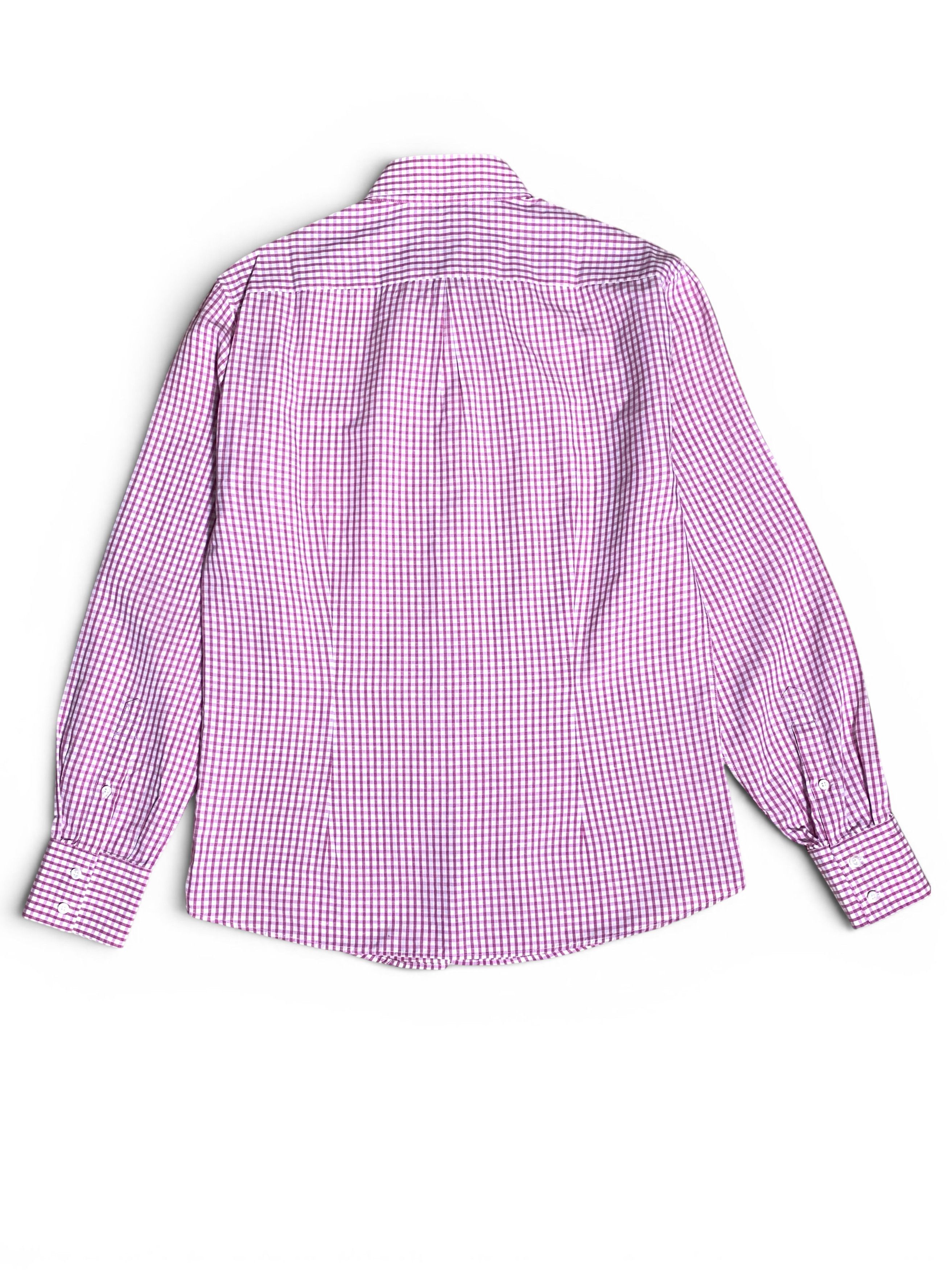 Brunello Cucinelli Brunello Cucinelli Pink White Check Cotton Linen Slim Shirt Size US M / EU 48-50 / 2 - 6 Thumbnail