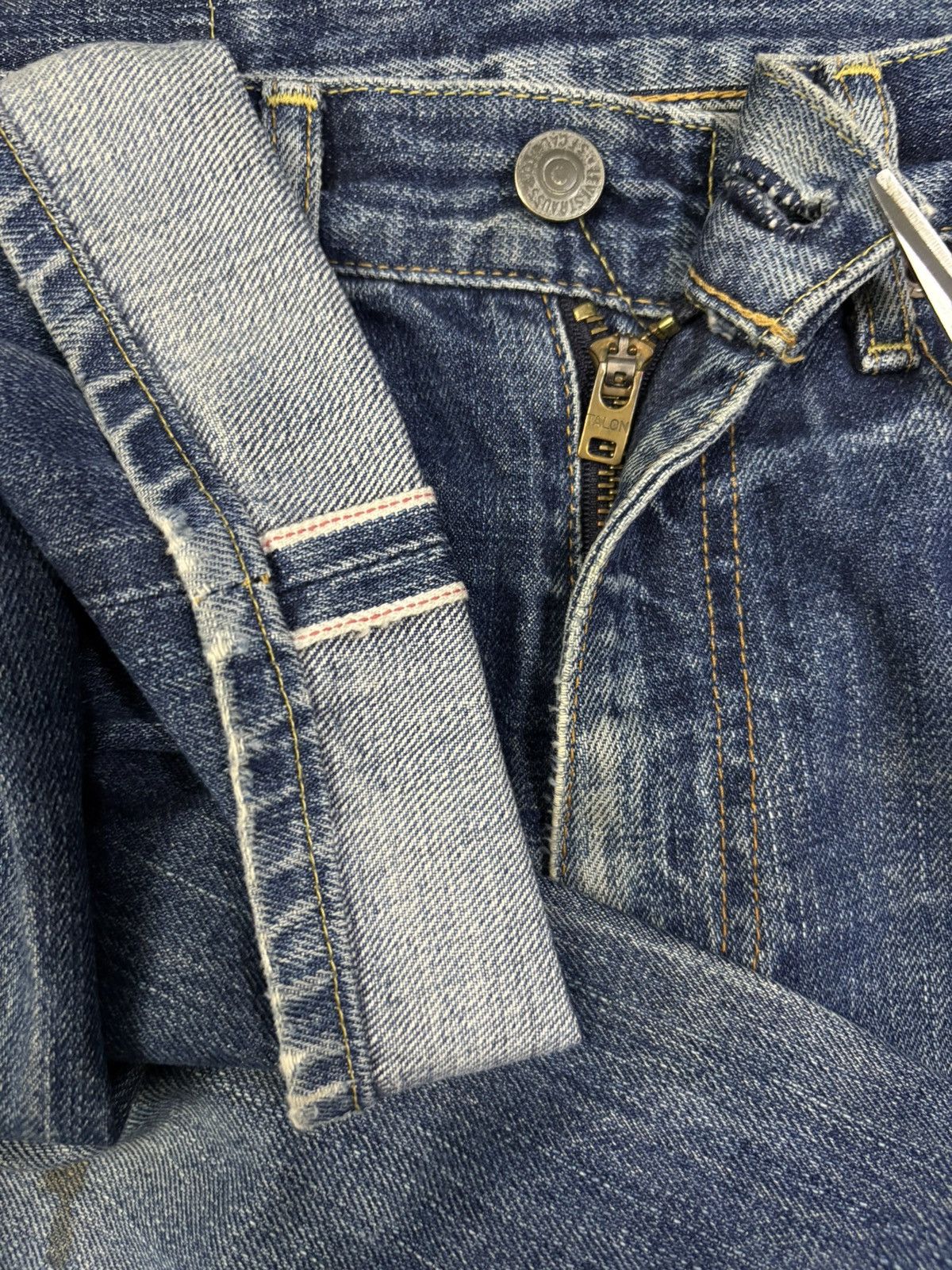 Levi's Vintage 90s Levis 502 Big E Selvedge Distressed Grunge Jeans Size US 29 - 5 Thumbnail