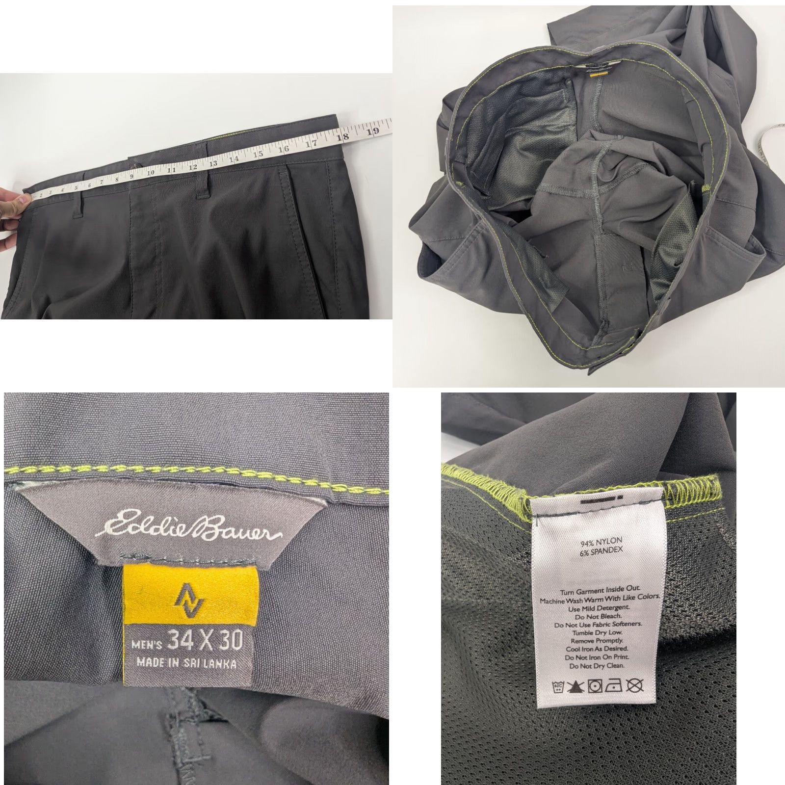 Eddie Bauer Eddie Bauer Chino Pants Mens 36 Regular Gray Nylon Spandex Flat Front Straight 30 Inseam 0391 Takeoff Hiking Outdoor Casual Vintage No Size US 36 / EU 52 - 8 Thumbnail