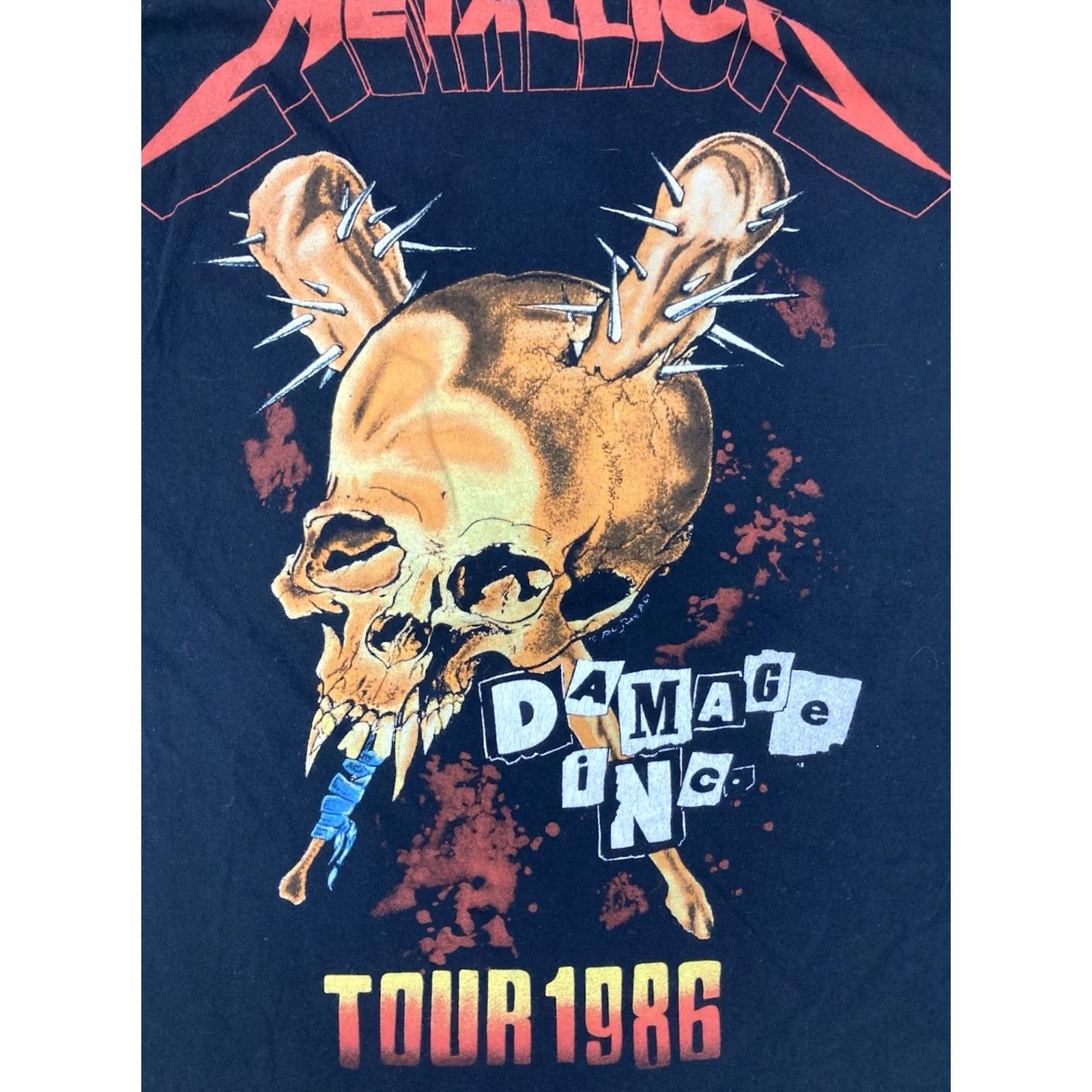 Vintage VINTAGE Metallica Damage Inc Tour Skull Pushead Graphic T-shirt Women Medium Black Size M / US 6-8 / IT 42-44 - 2 Thumbnail