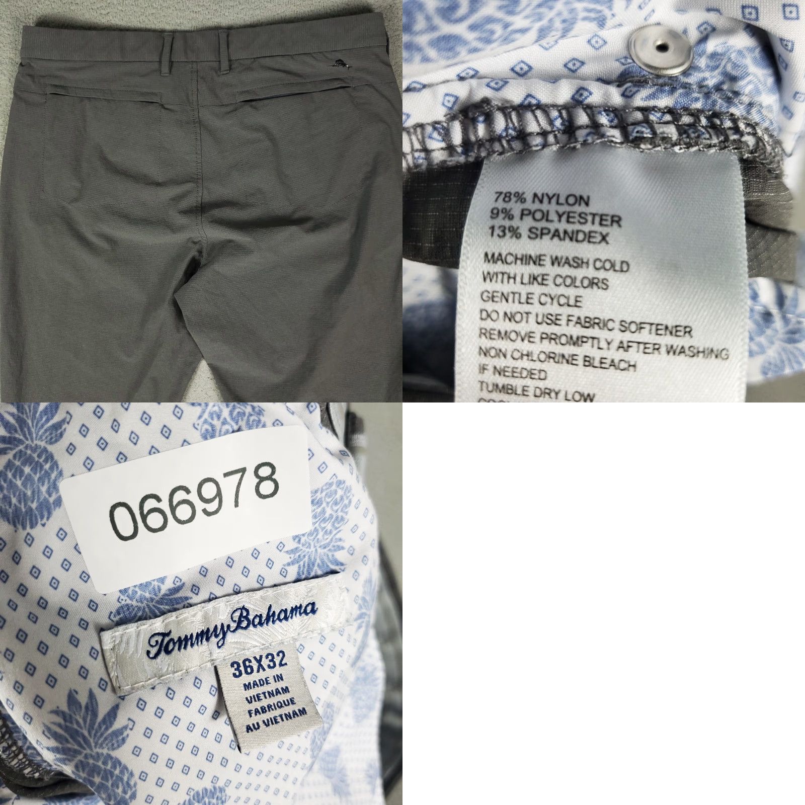 Tommy Bahama Tommy Bahama Pants Mens 36x32 Gray Nylon Stretch Flat Front Chino Trousers Size US 36 / EU 52 - 8 Thumbnail