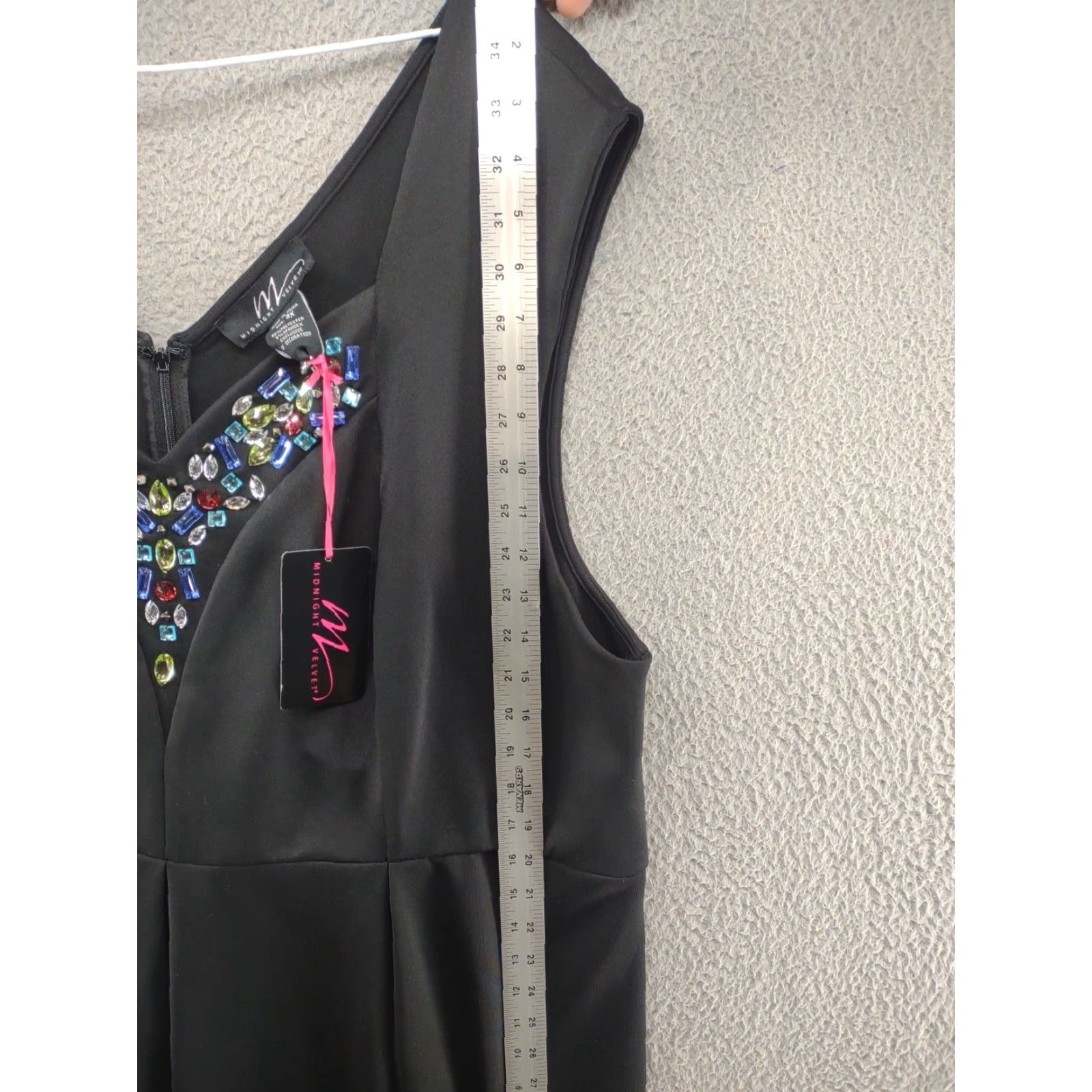 Velvet Midnight Velvet Co Jeweled Neckline V Neck Dress Women's Plus SZ 3X Velour NEW Dress Size XXL / US 16-18 / IT 52-54 - 5 Thumbnail