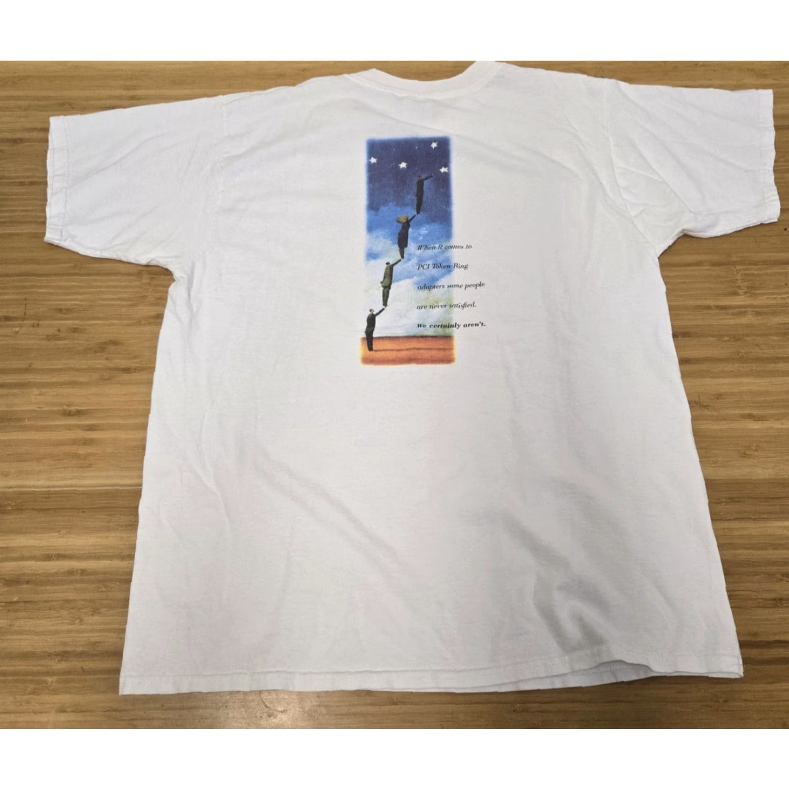 Gildan VINTAGE IBM Shirt Mens XL White Networking Hardware PCI Token Ring Promo 90s Size US XL / EU 56 / 4 - 6 Thumbnail