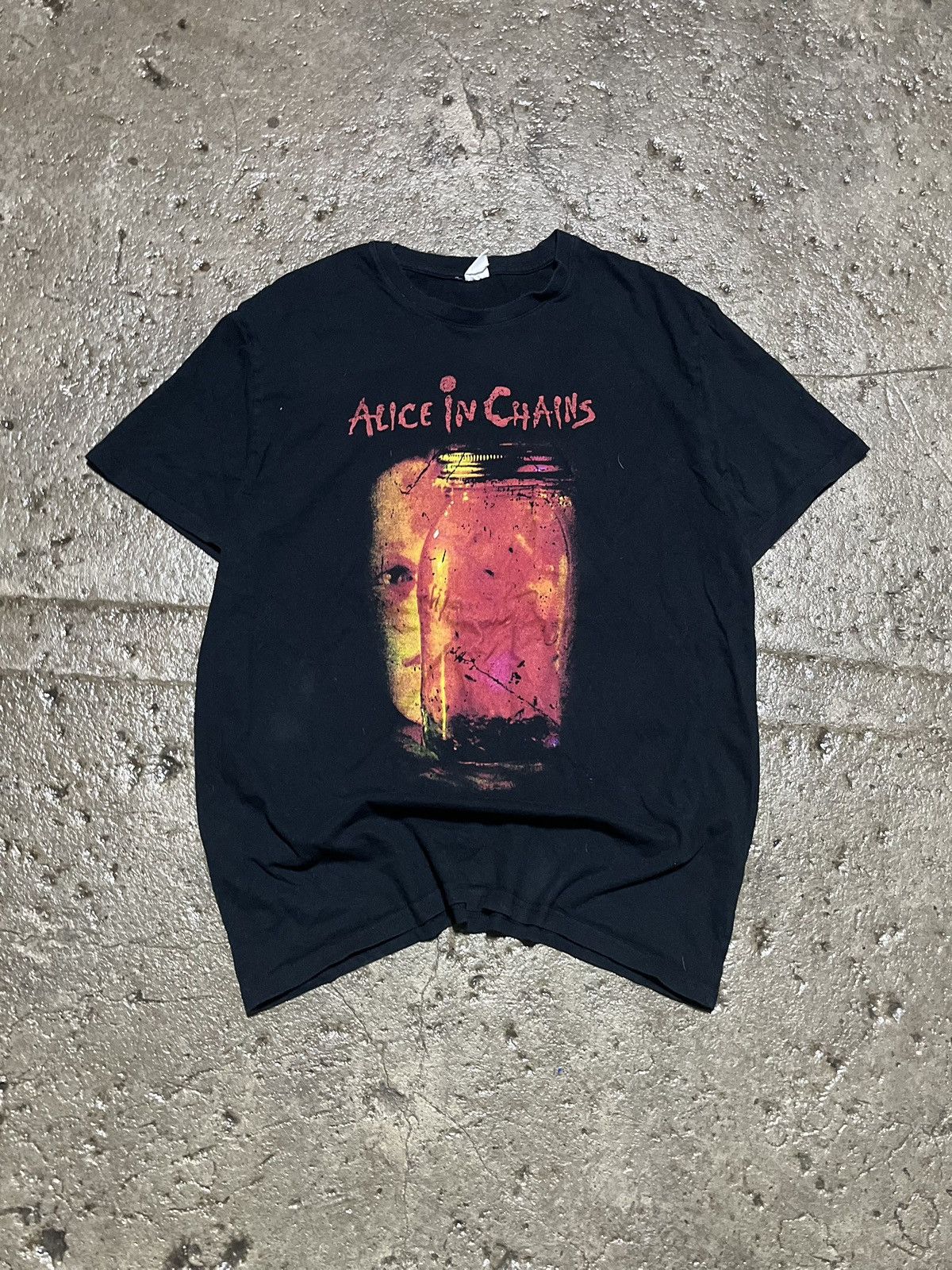 Pre-owned Band Tees X Vintage Crazy Vintage Style Alice In Chains Jar Of Flies Band Tee In Black