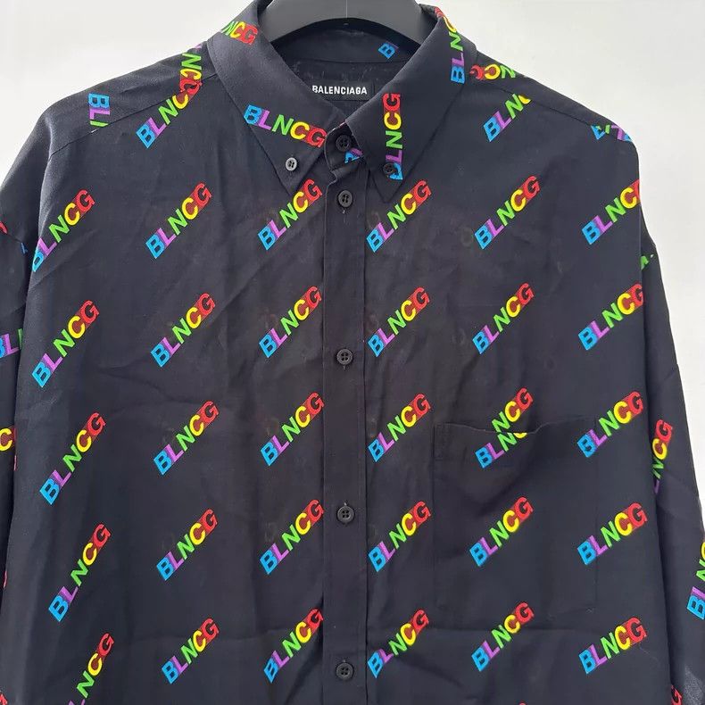 Balenciaga Balenciaga size 38 SS20 Short Sleeve Shirt with Colorful BL Size US S / EU 44-46 / 1 - 3 Thumbnail