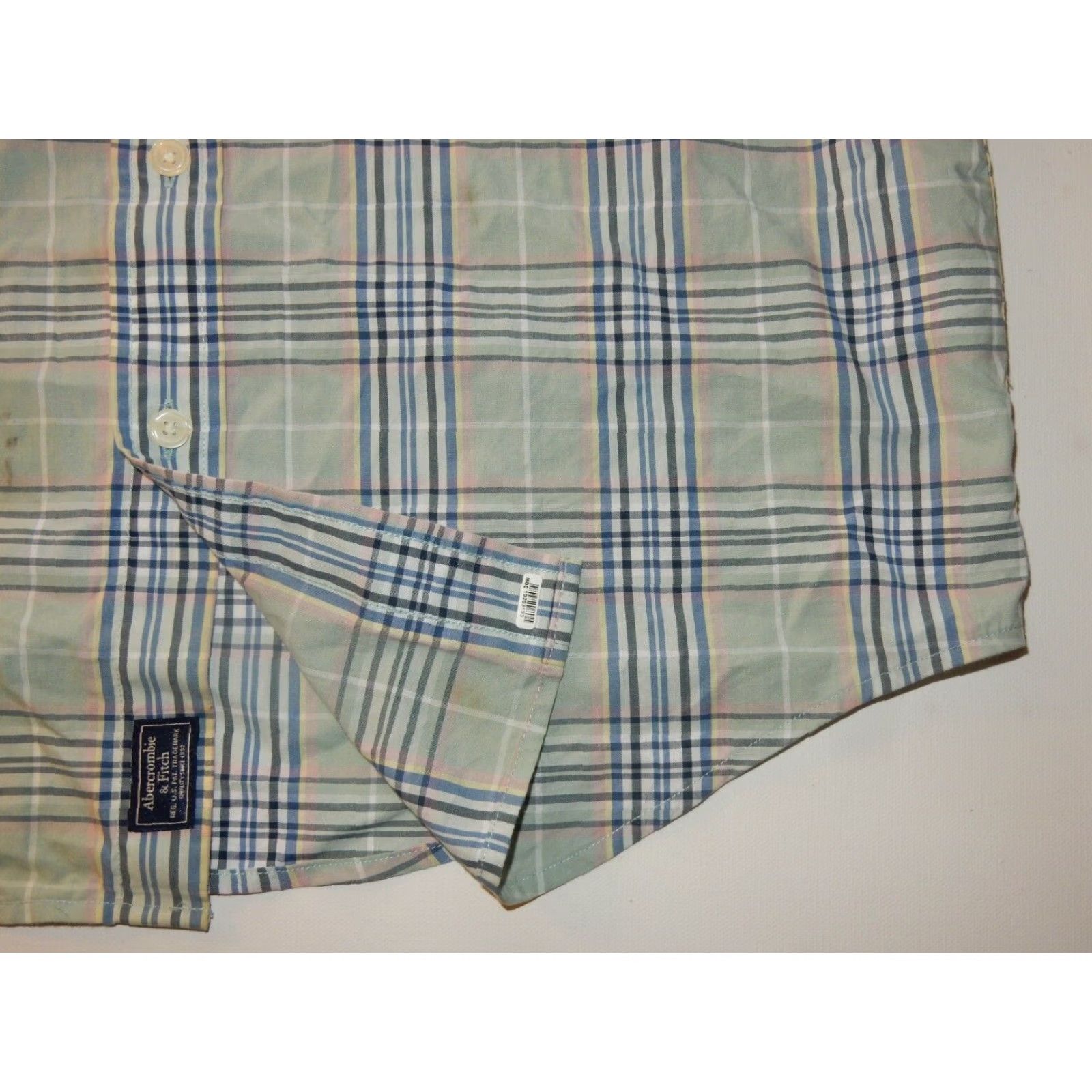 Abercrombie & Fitch VINTAGE Abercrombie & Fitch Men's Plaid Button-Up Shirt XL Long Sleeve Cotton Green 2000s Mens Size US XL / EU 56 / 4 - 2 Thumbnail