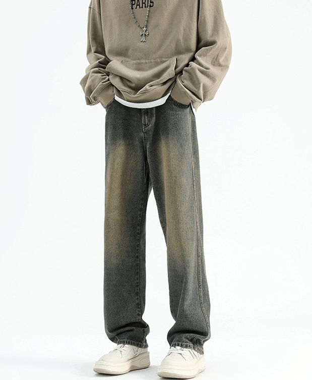 Japanese Brand × Jean High street straight men's distressed retro baggy jeans Size US 32 / EU 48 - 1 Thumbnail