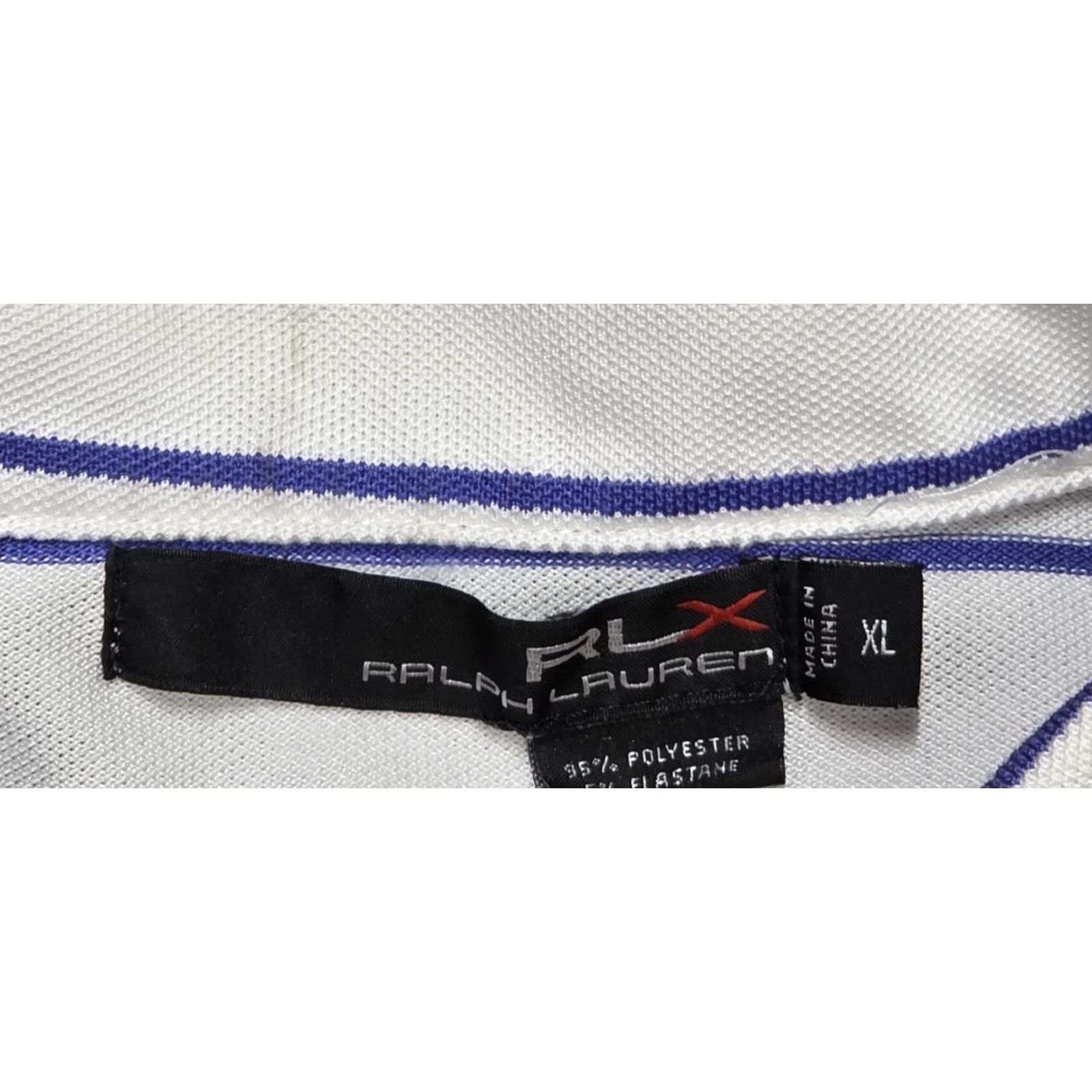 RLX Ralph Lauren RLX Ralph Lauren Polo Golf Shirt Men Short Sleeve XL White Blue Striped Polo Casual Sports 90s Size US XL / EU 56 / 4 - 6 Thumbnail