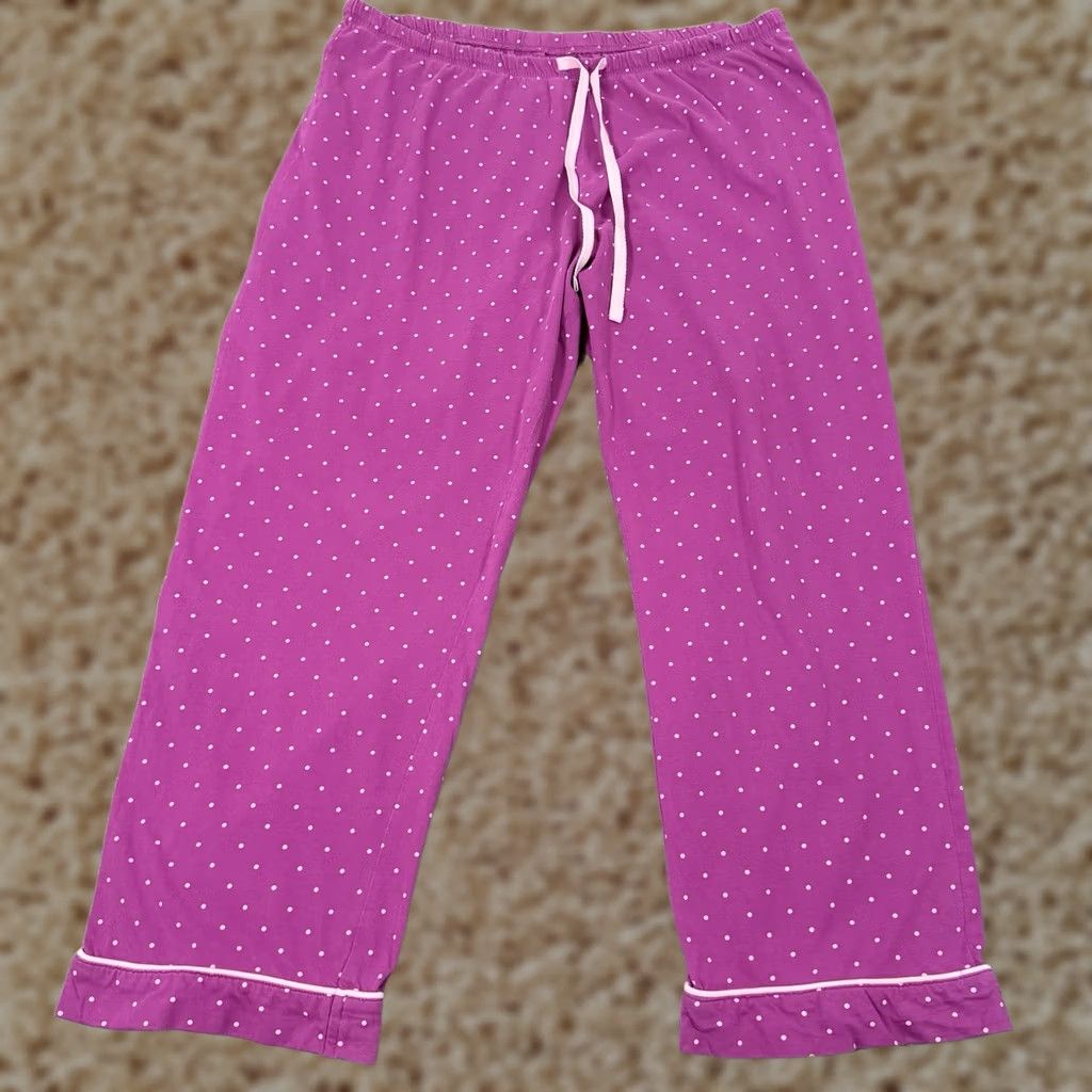 Vintage Pajamagram Polka Dots Capri Pajama Pant Women's XL Pink Capris Womens XL Pajama Pants Polka Dots PajamaGram Size 40" / US 18 - 1 Thumbnail